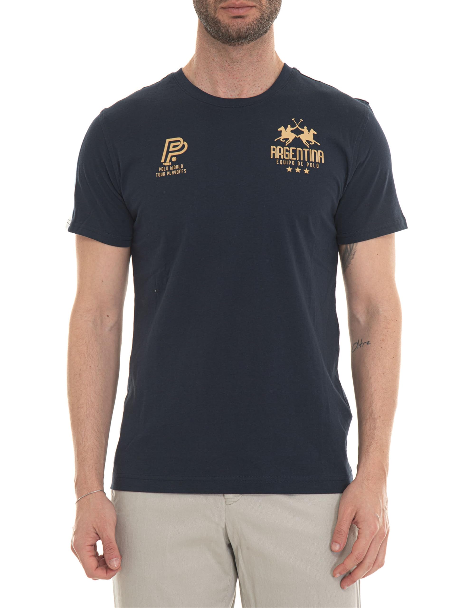 La Martina YMR307 t-shirt uomo blu navy girocollo