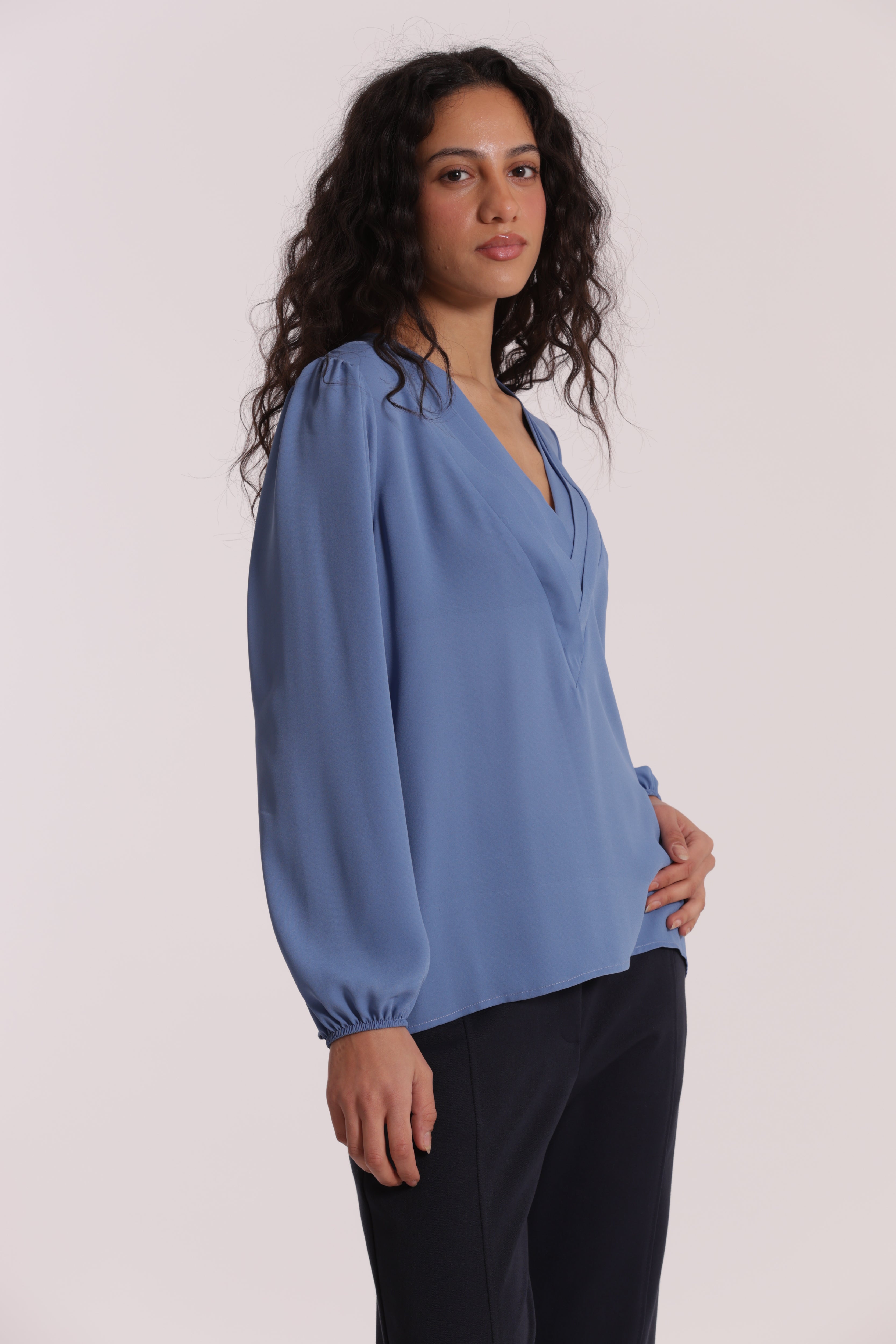Mimi Mua Blusa Scollo a V Dettaglio Collo blusa