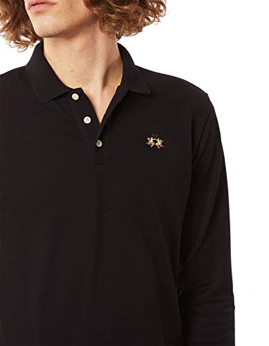 La Martina Man polo slim fit nera manica lunga L