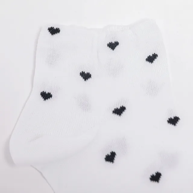 Mimi Mua Calzini con Cuori Bianco Nero Cotone