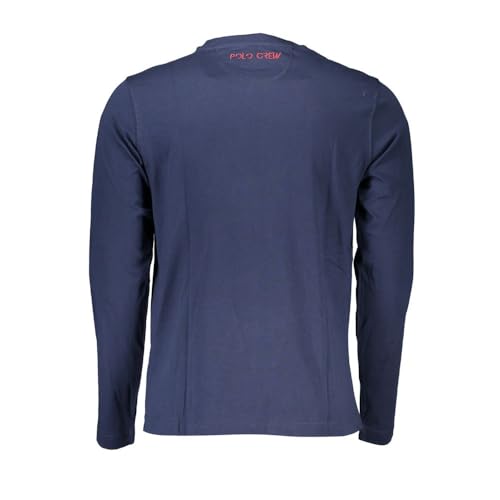 La Martina Regal Blue Maglia Uomo Cotone Blu Ricamata