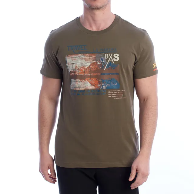 La Martina YMR312-JS206 T-shirt uomo cotone verde oliva L