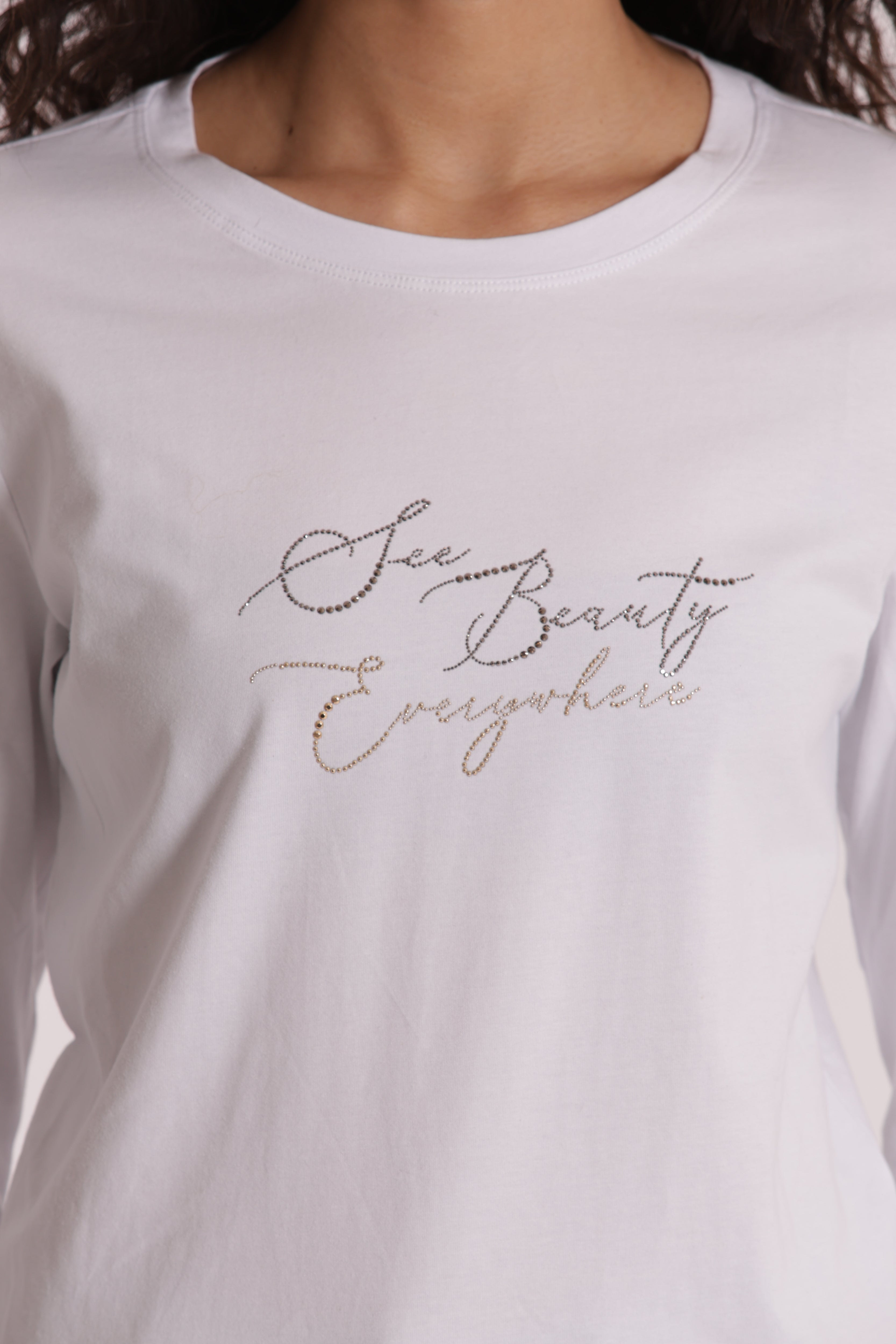 Mimi Mua T-Shirt See Beauty Cotone Bianco