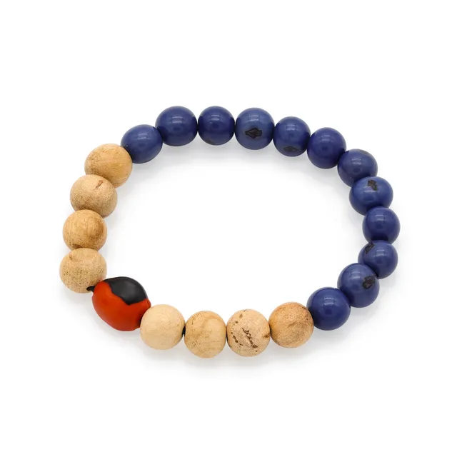 On Earth Alma bracciale semi multicolore elastico