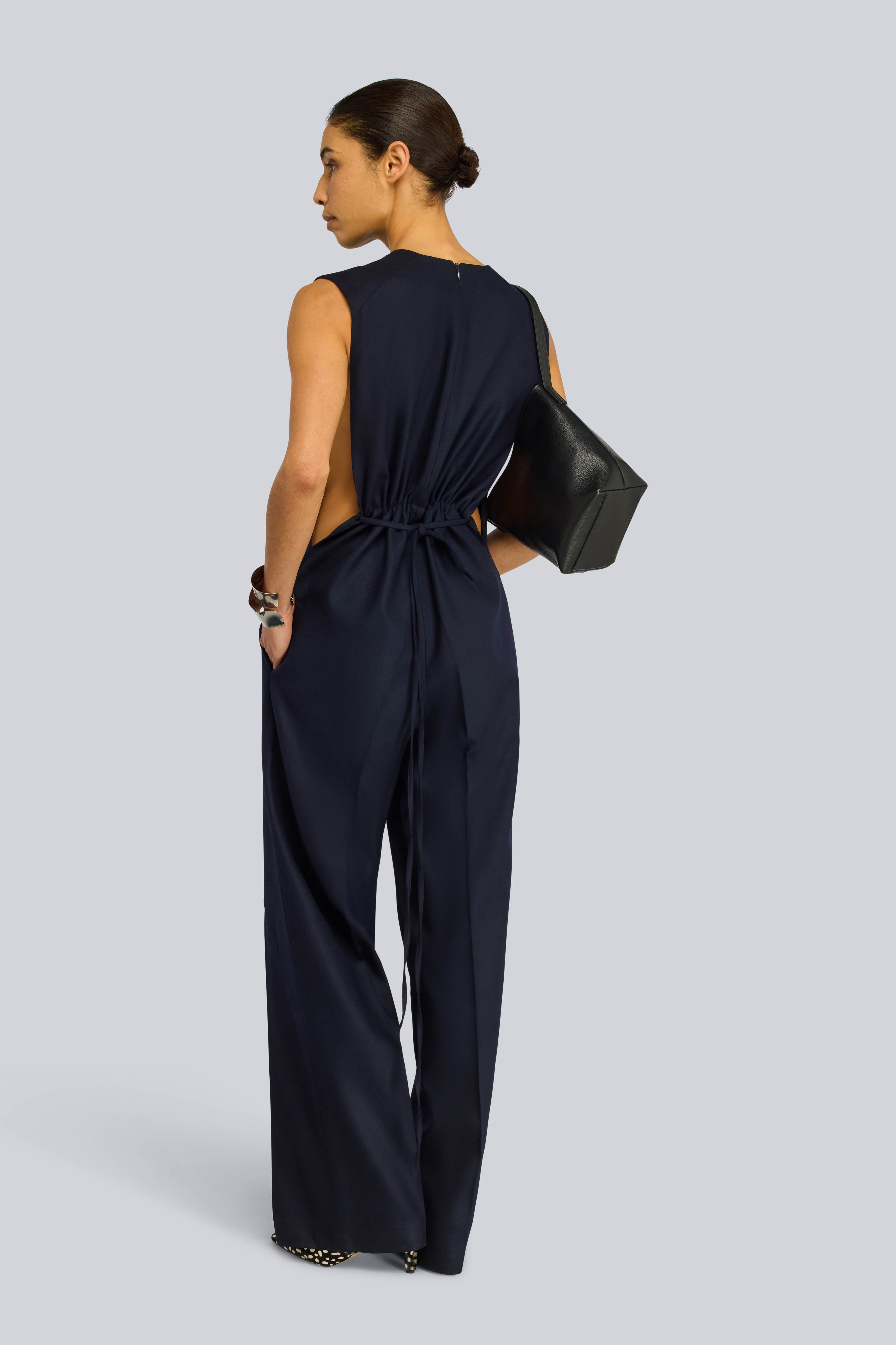 Semicouture Cher tuta blu notte in flanella