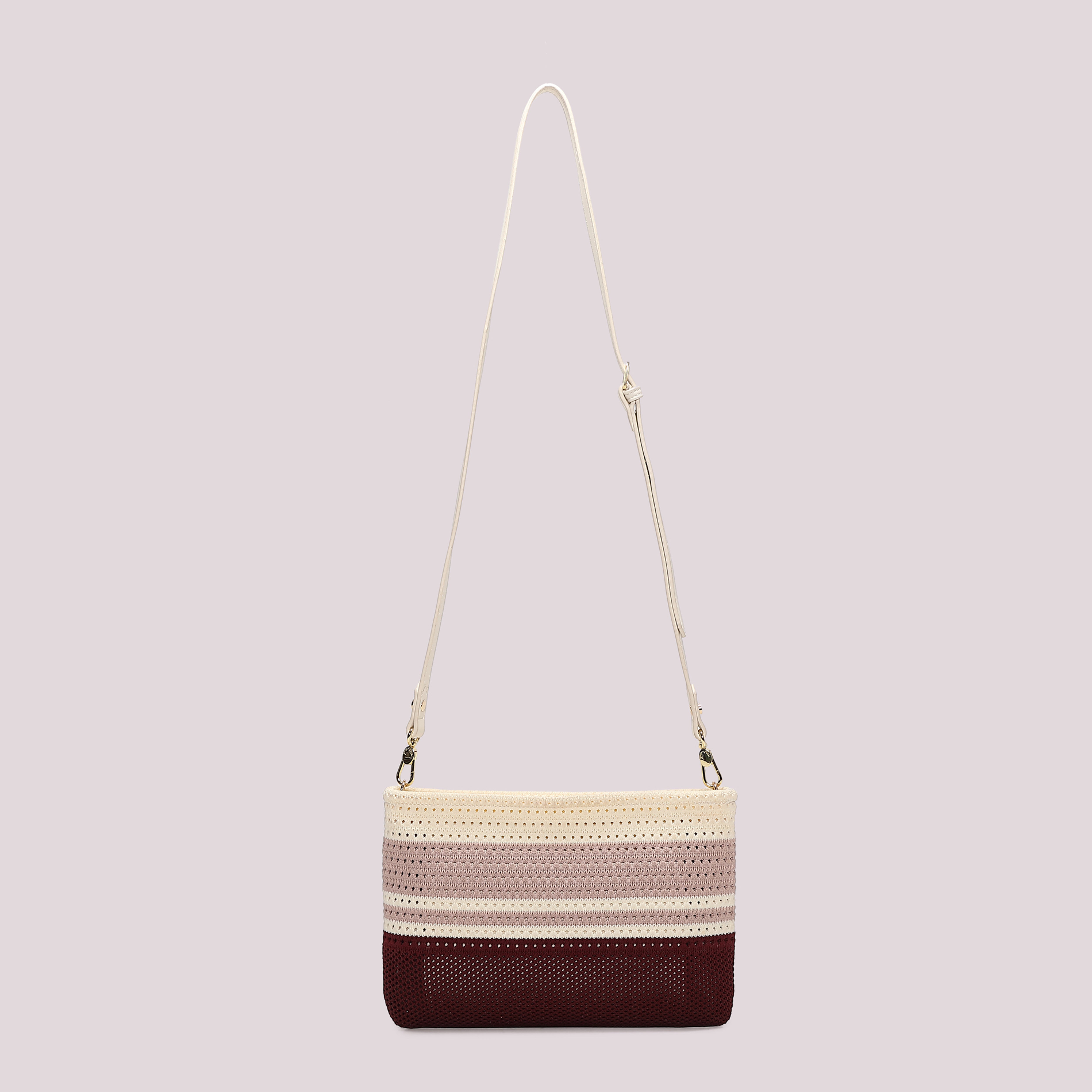 Mimi Mua Borsa a Busta Maglia a Righe Ciclamino