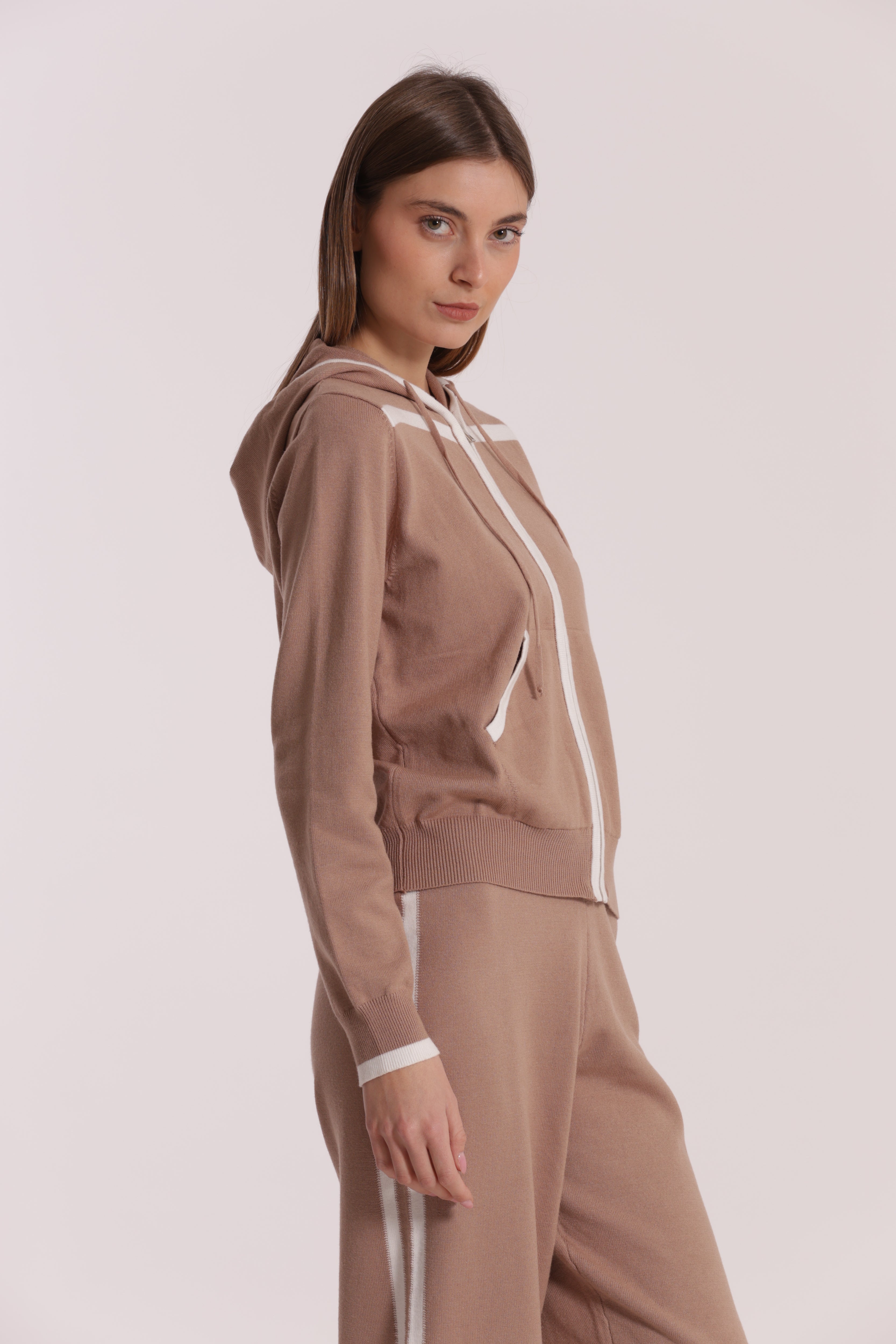 Mimi Mua Felpa in Maglia Bicolor Grigio Blu