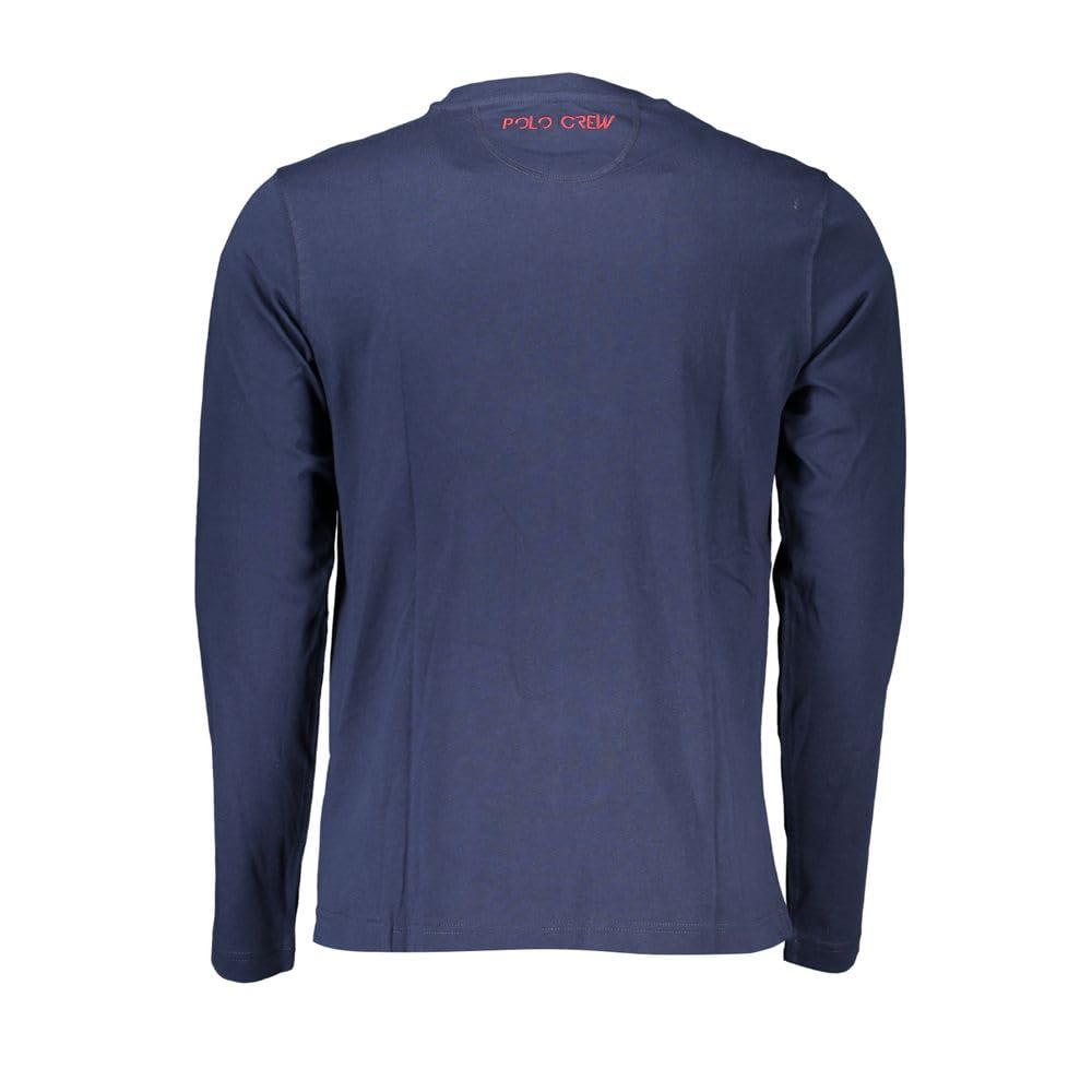 La Martina Regal Blue Maglia Uomo Cotone Blu Ricamata