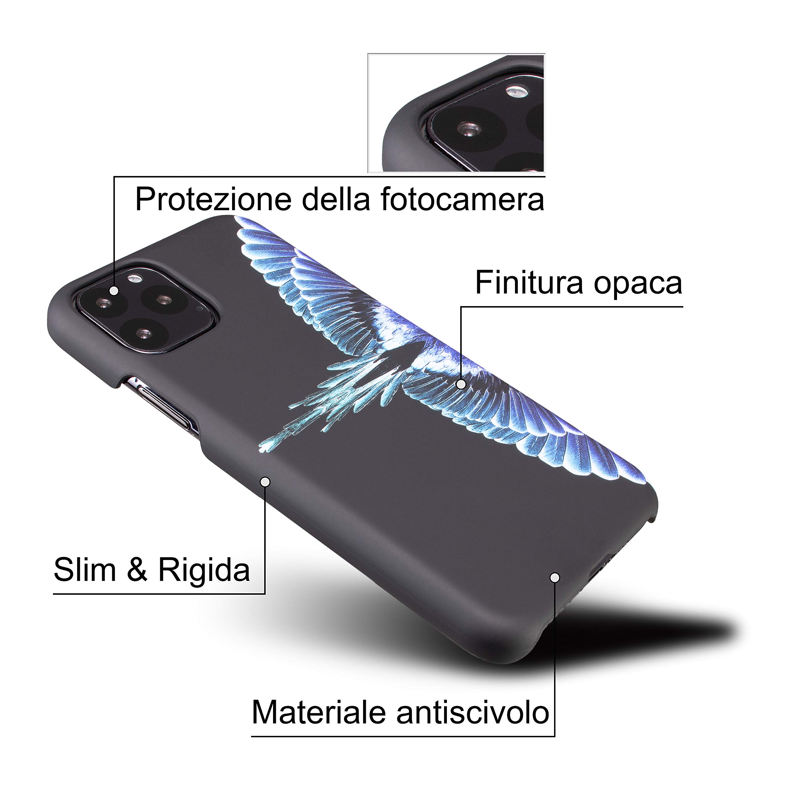 Marcelo Burlon County of Milan cover iPhone 11 Pro Max + vetro antiurto