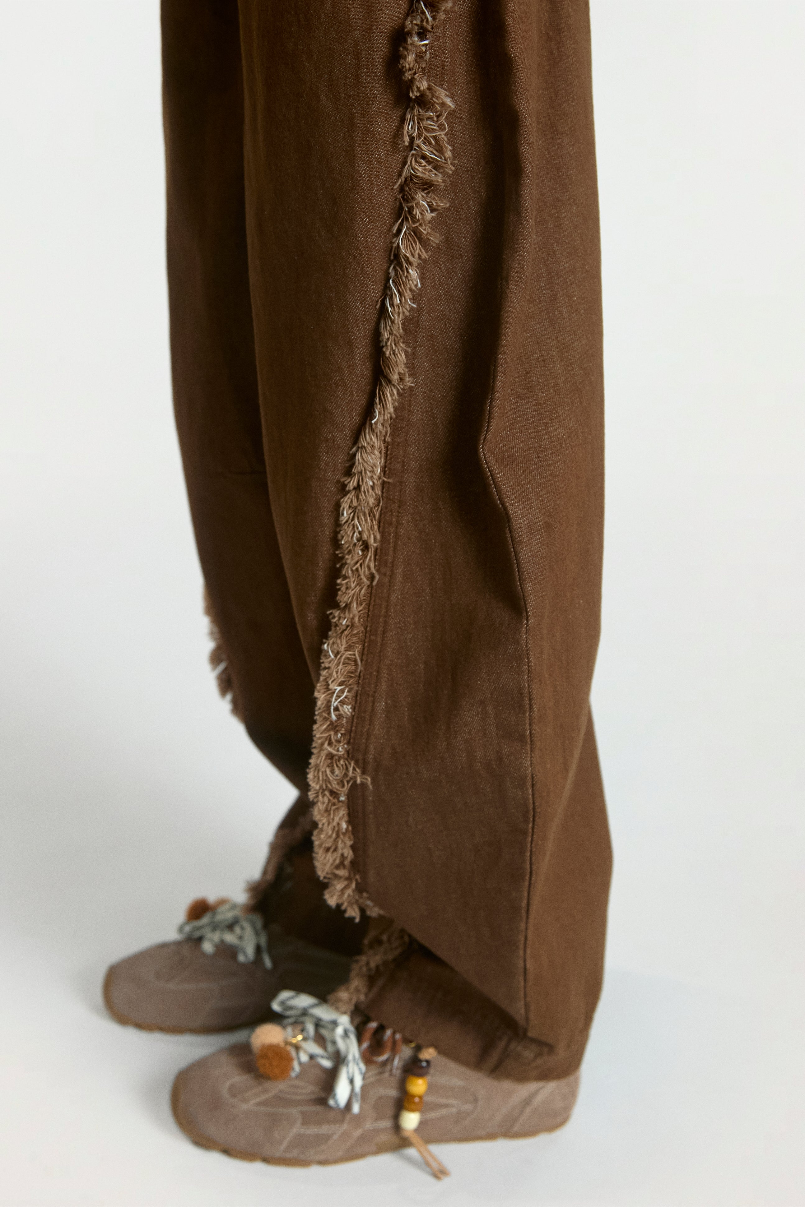 Aaiko Quinn jeans fudge barrel frange bambina
