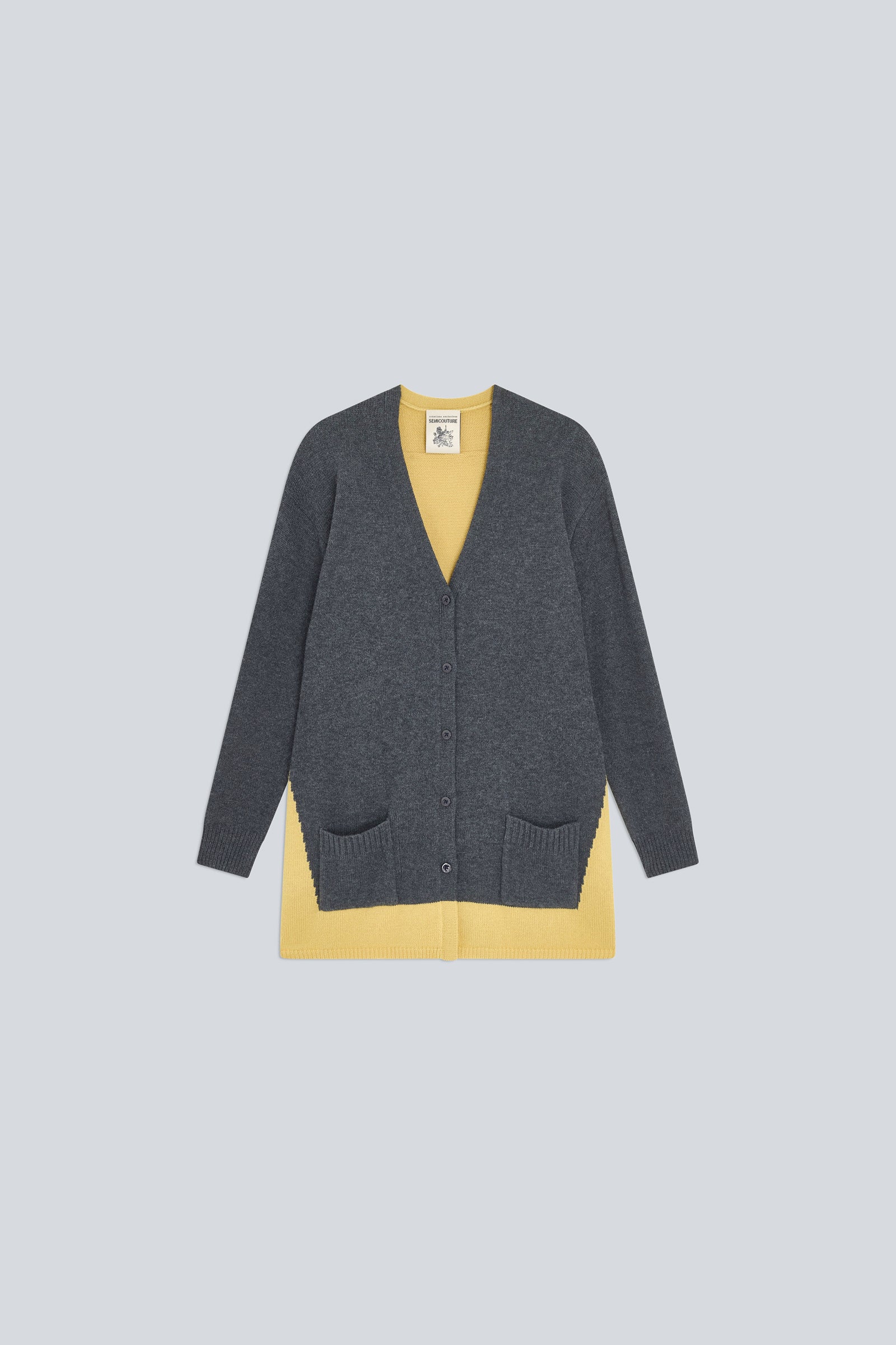 Semicouture Zelma Y6WH57 cardigan golden-grigio cashmere