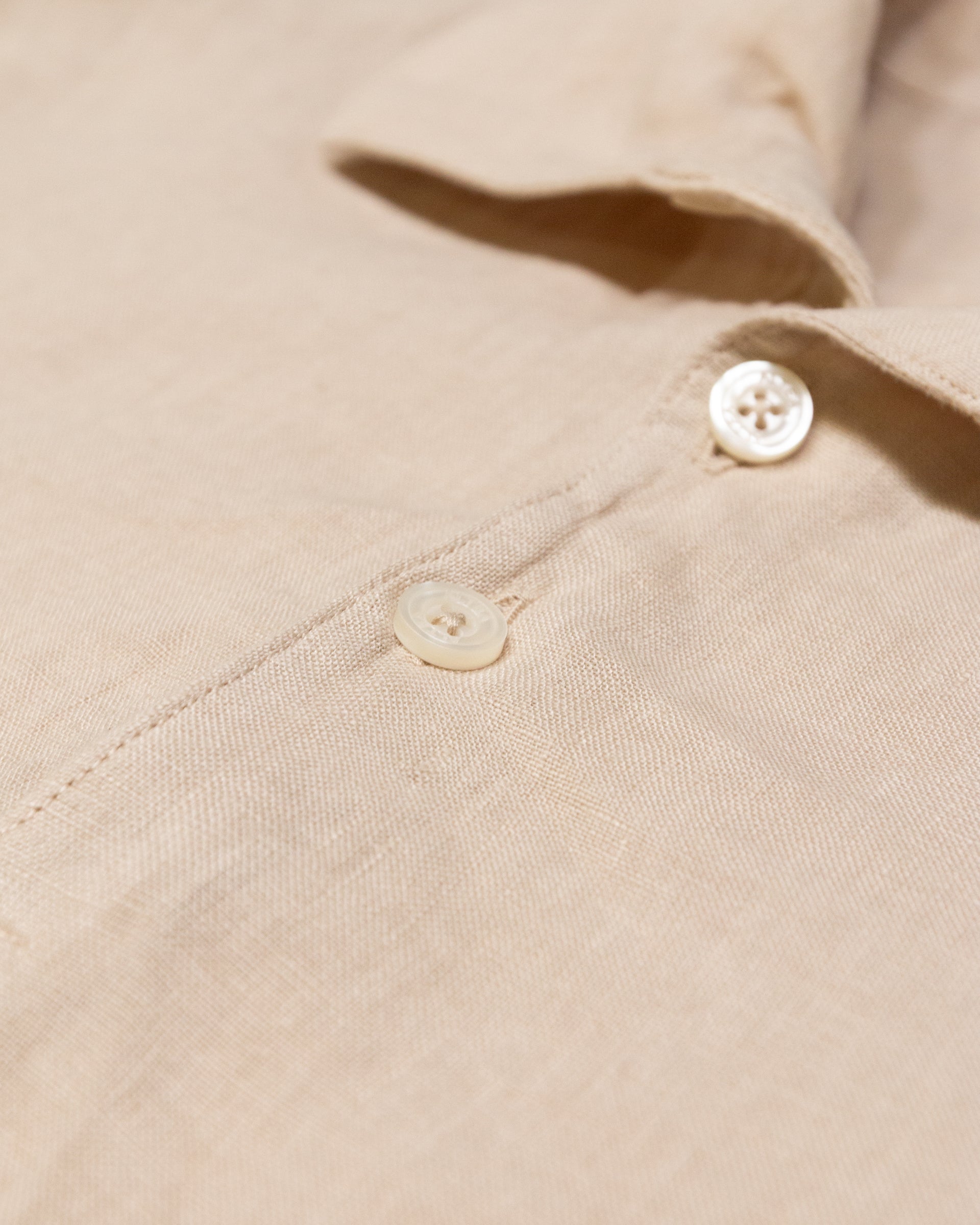 Altea Bahia polo in lino beige regular manica lunga