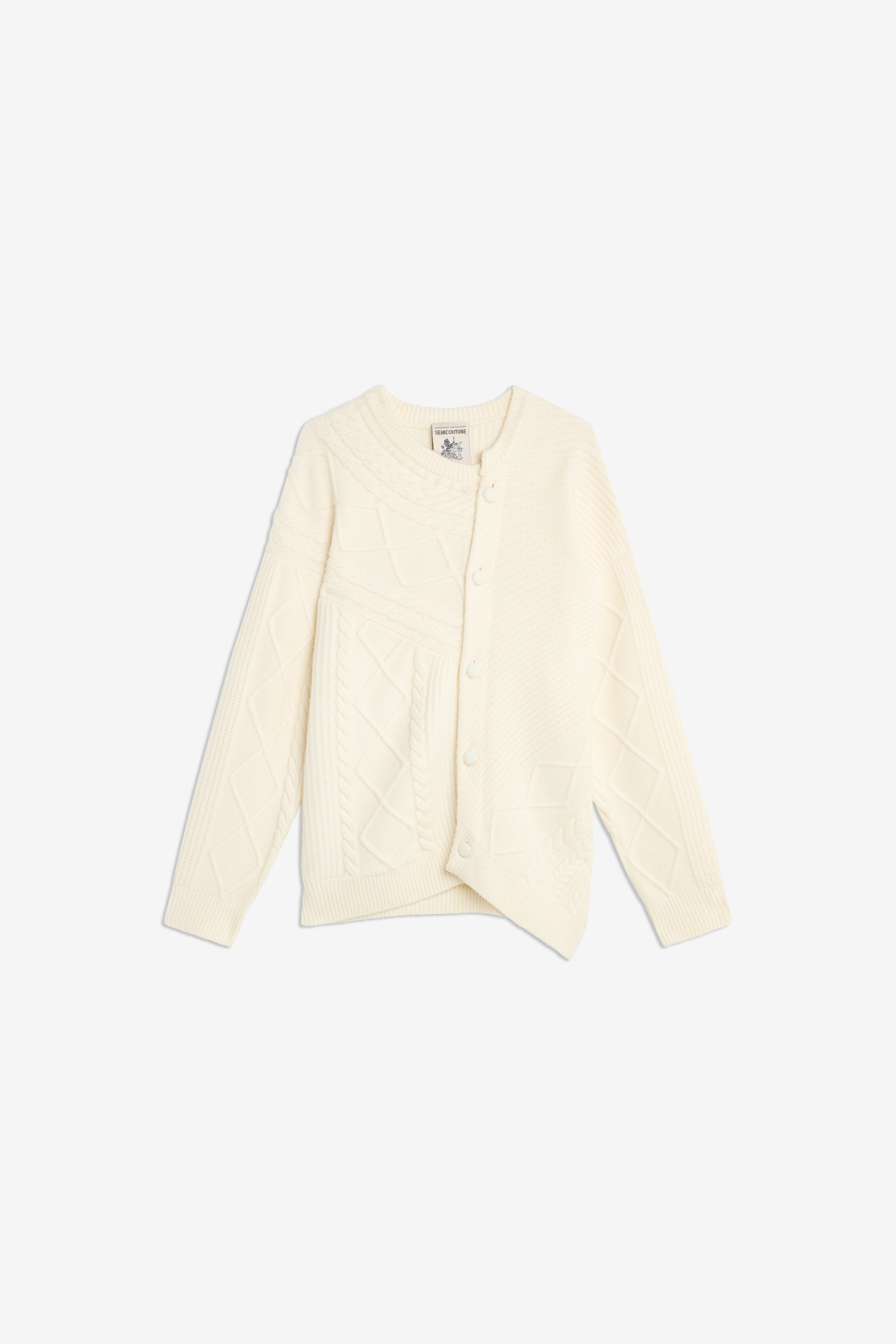 Semicouture Malvina S6WE61 cardigan burro lana over