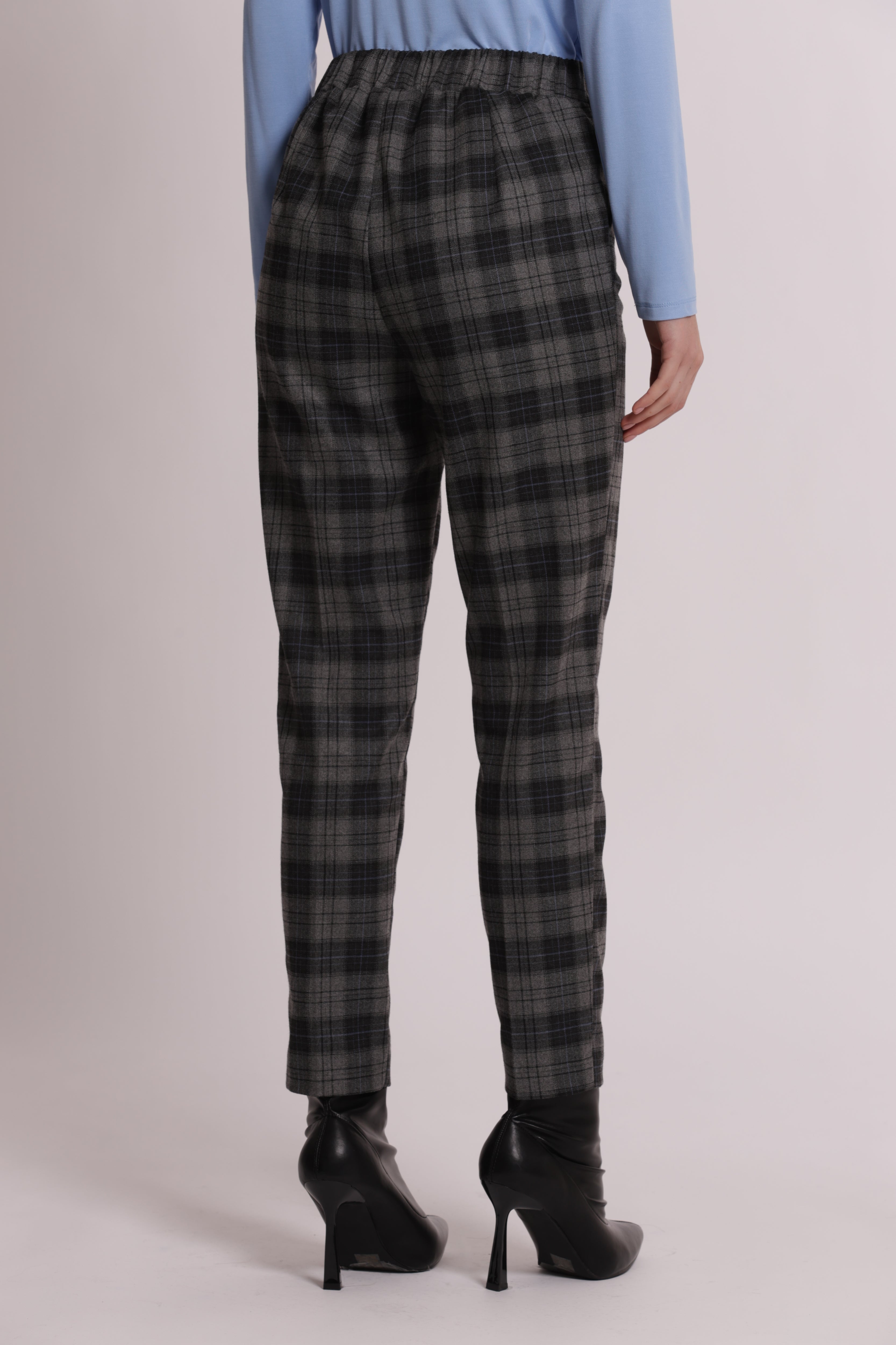 Mimi Mua Sigaretta pantalone grigio check