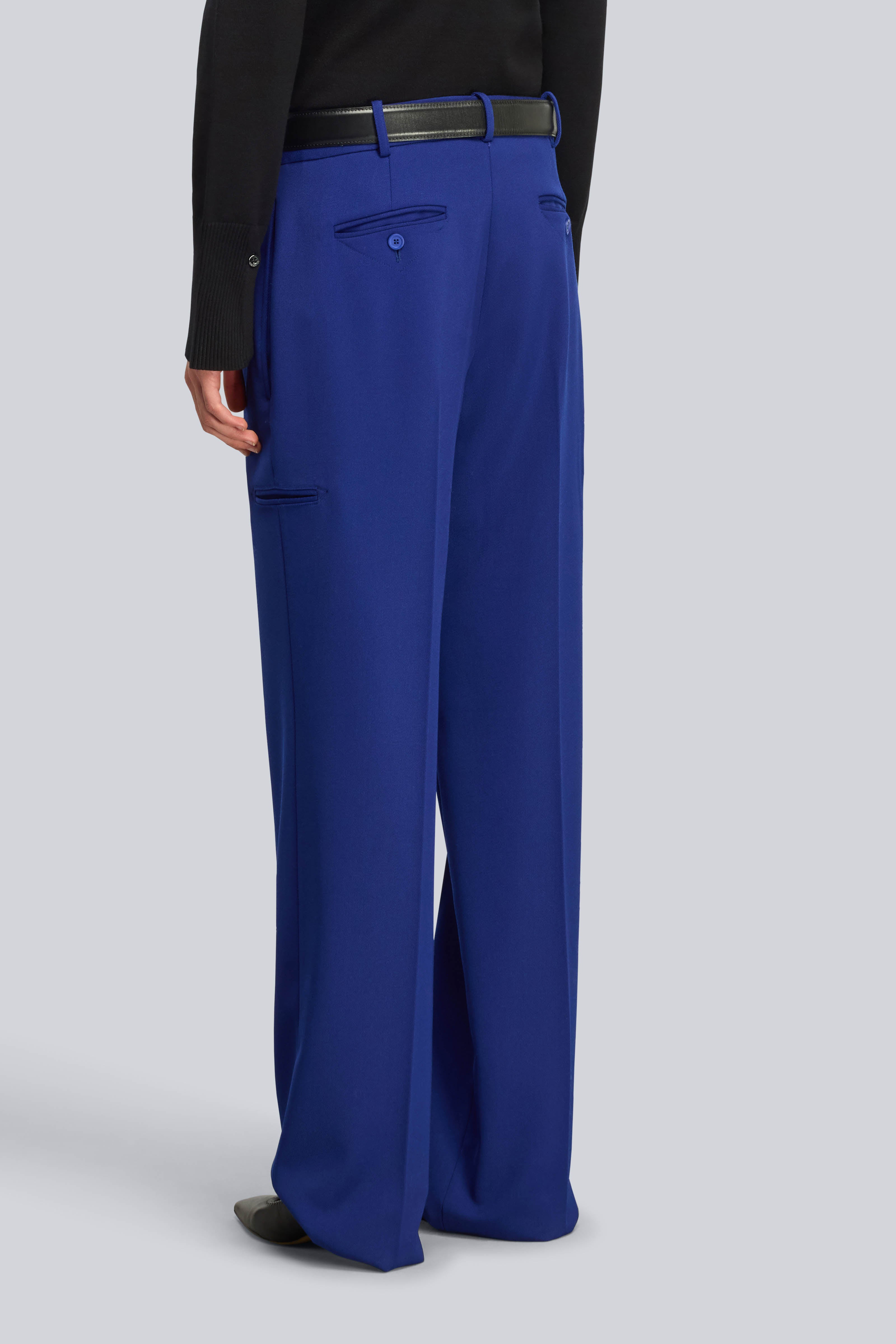 Semicouture Nora pantalone nero lana pettinata