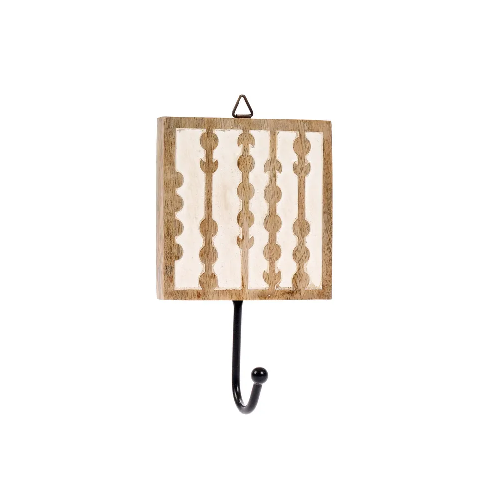 On Earth Beads appendino bianco legno 10 cm