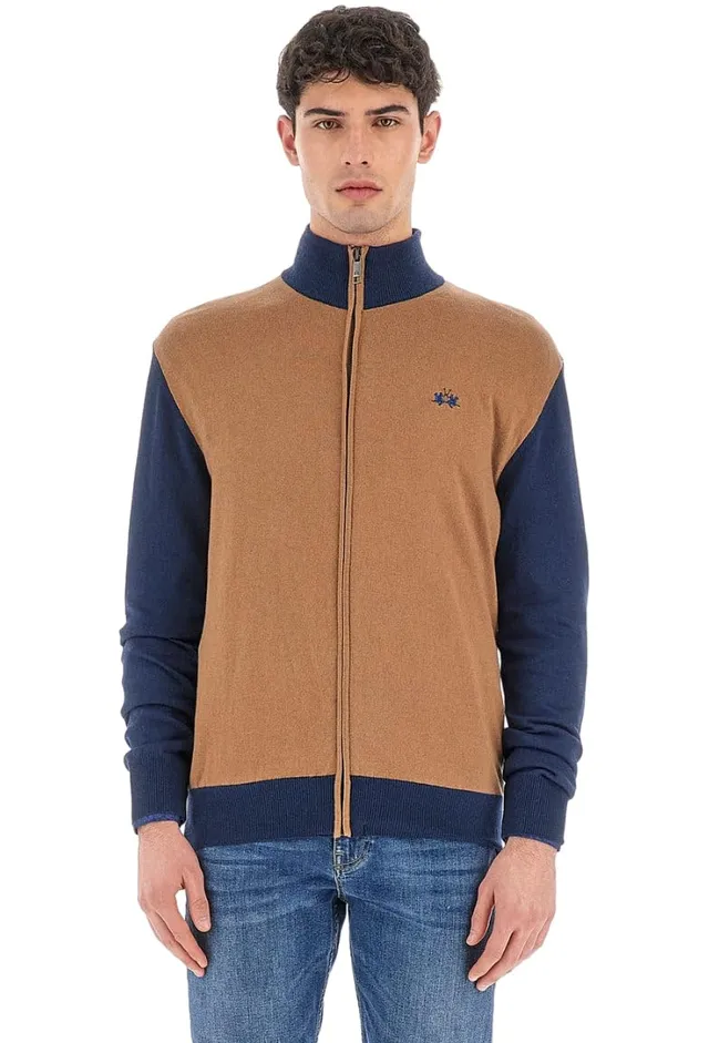 La Martina Wadleigh felpa full zip uomo blu beige M