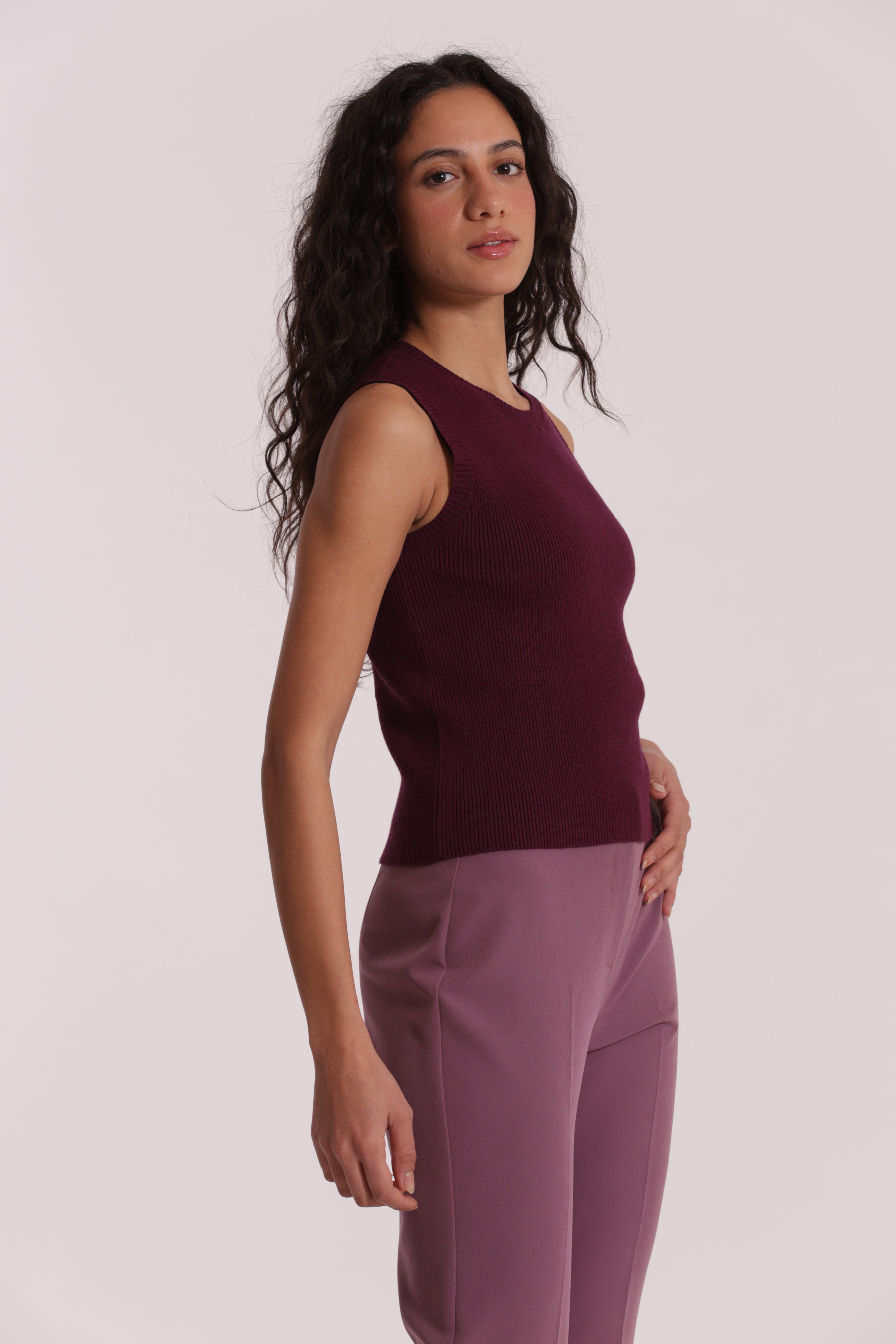 Mimi Mua Top in Maglia Basic Nero