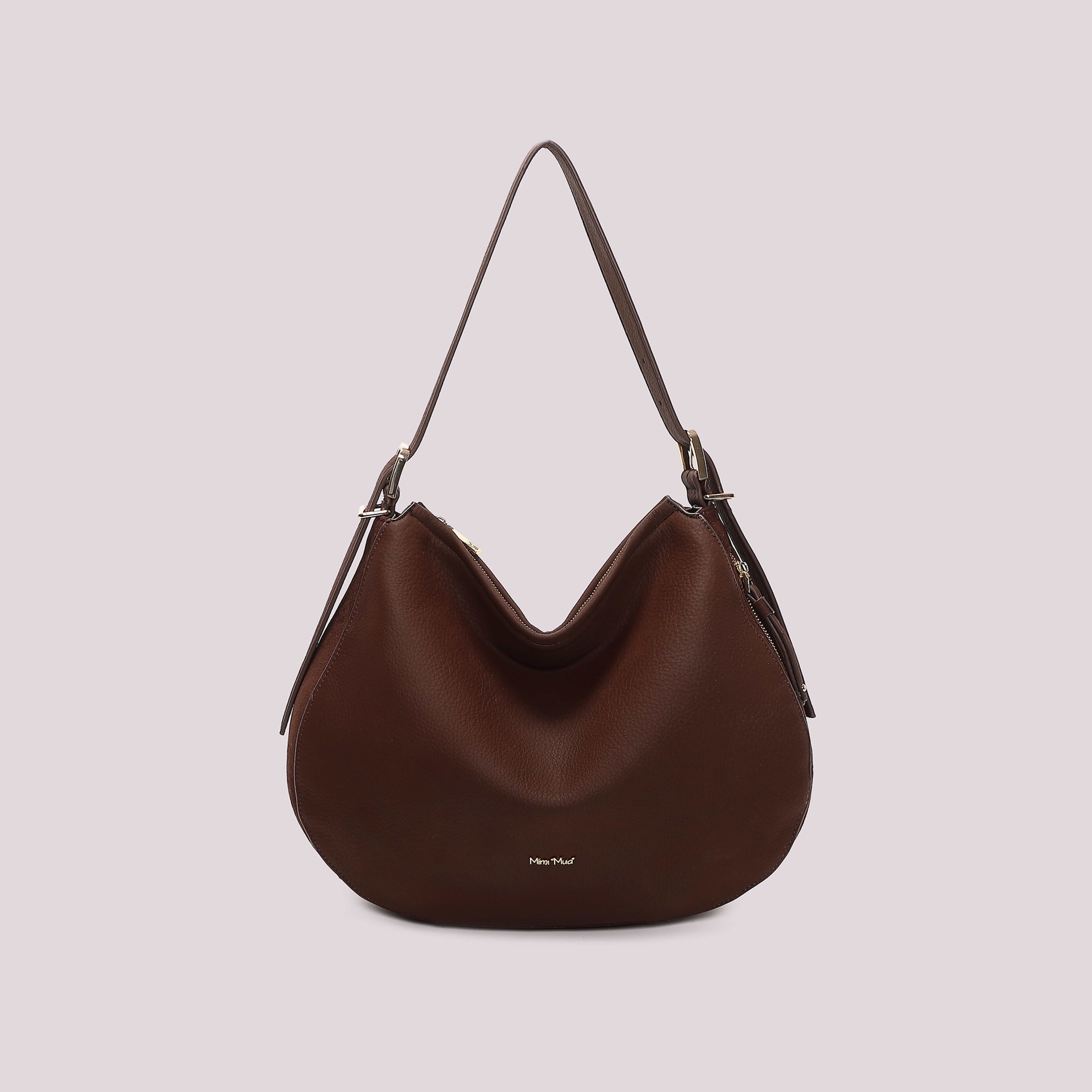 Mimi Mua borsa a spalla con fianchi effetto camoscio nero