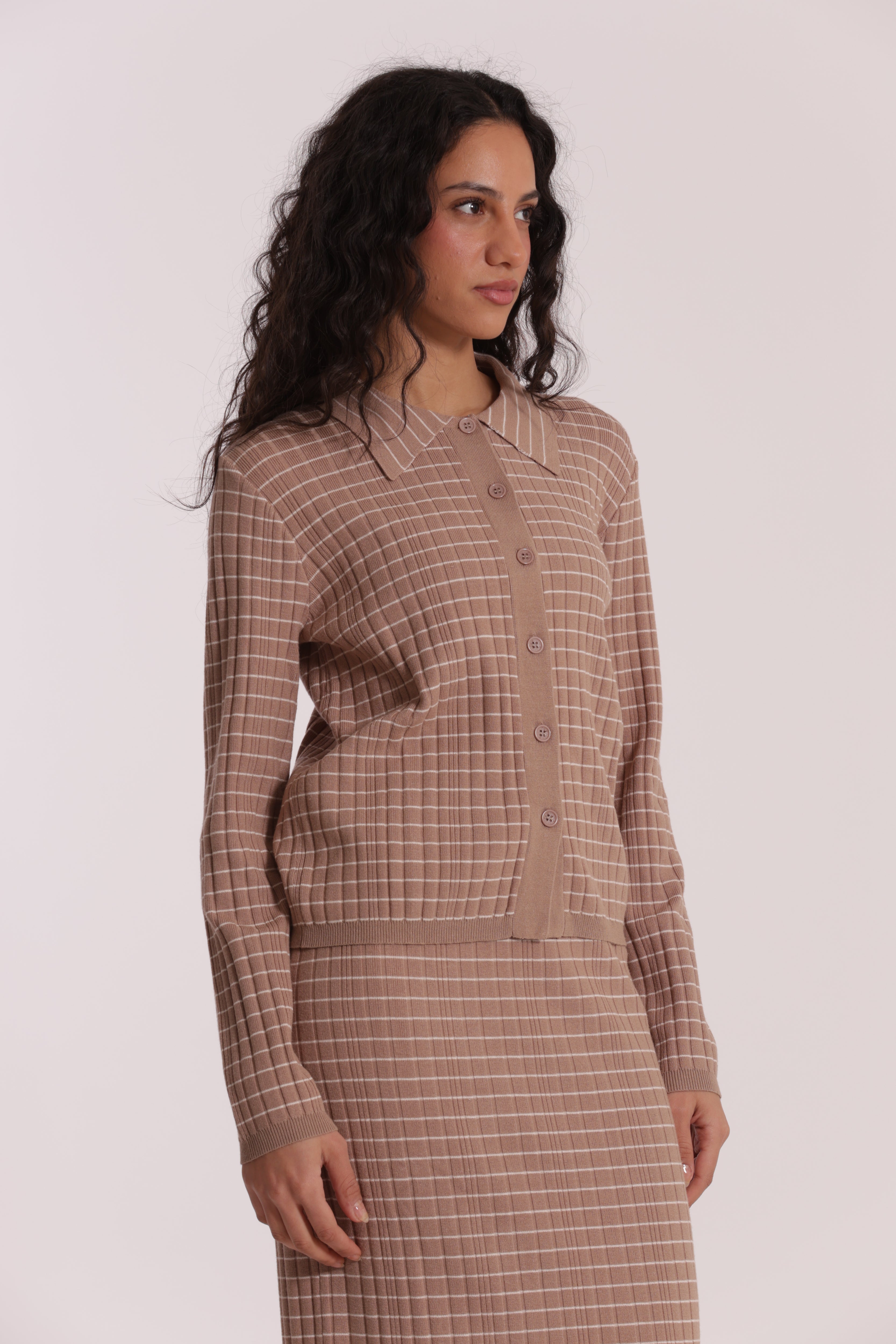 Mimi Mua Polo Righe maglia nero rigata viscosa