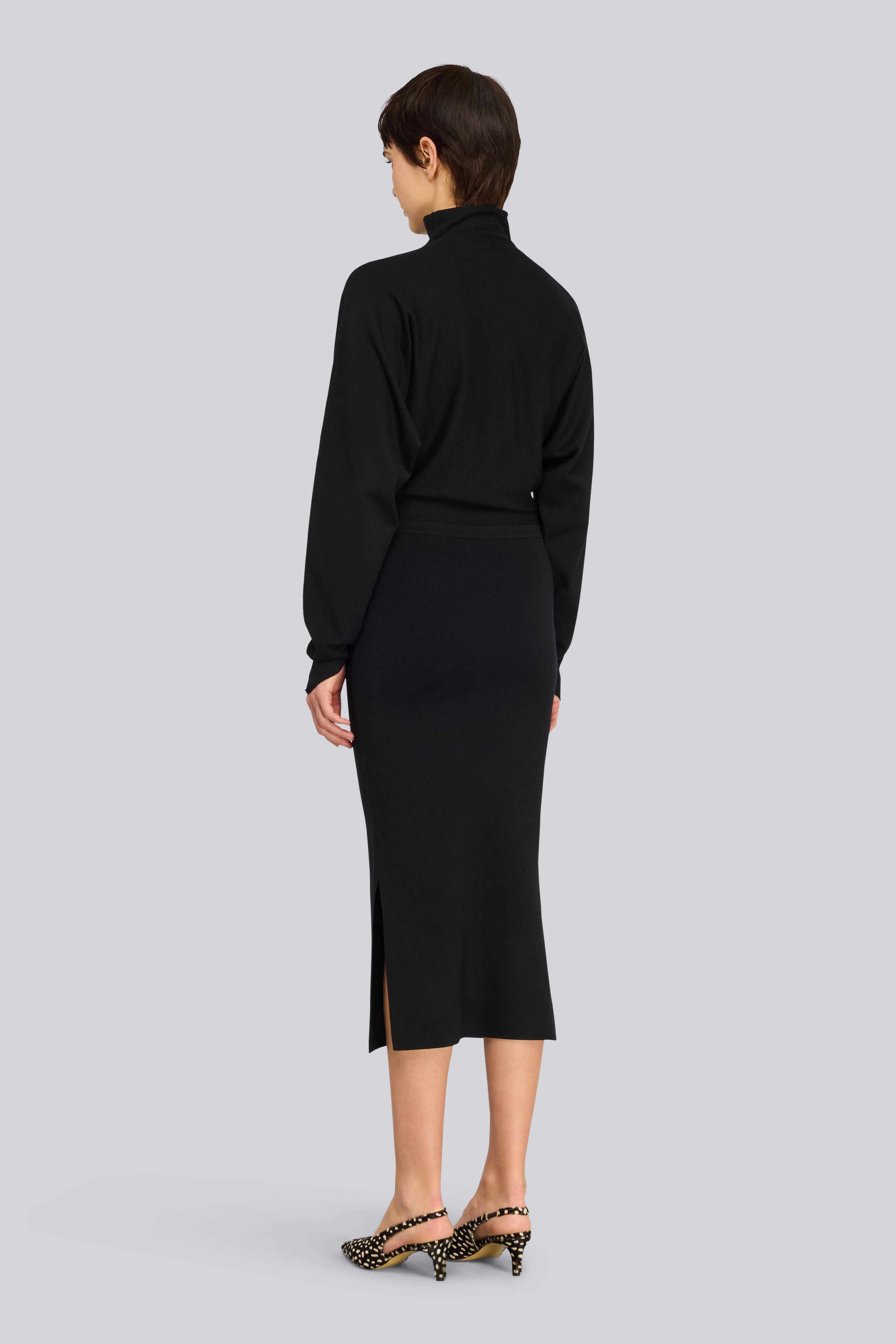 Semicouture Callie S6WC39 abito nero viscosa elasticizzata
