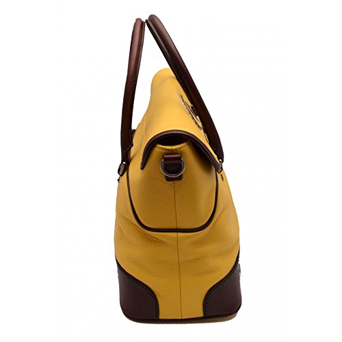 La Martina Polo borsa tracolla pelle gialla cartella 36x28