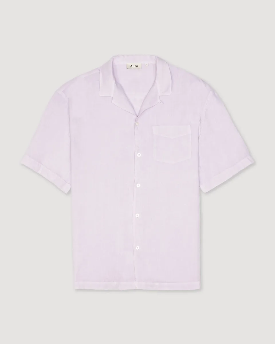 Altea Bart camicia lino viola manica corta over