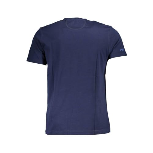 La Martina T-Shirt Uomo Cotone Blu Girocollo Logo