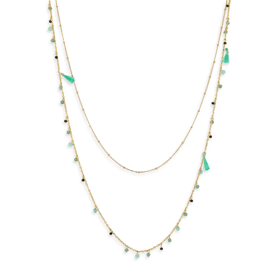 On Earth Cooperative Collection Colour collana verde 70 cm ottone
