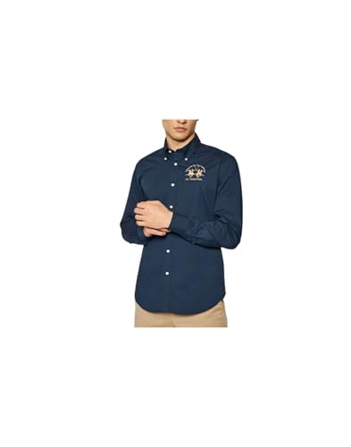 La Martina CCMC01PP483 camicia uomo blu L