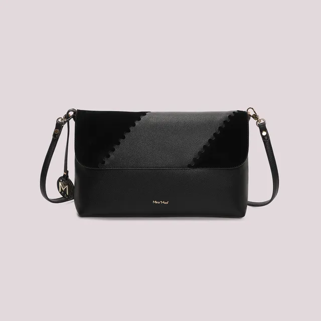 Mimi Mua Borsa a Busta Patch Camoscio Nero