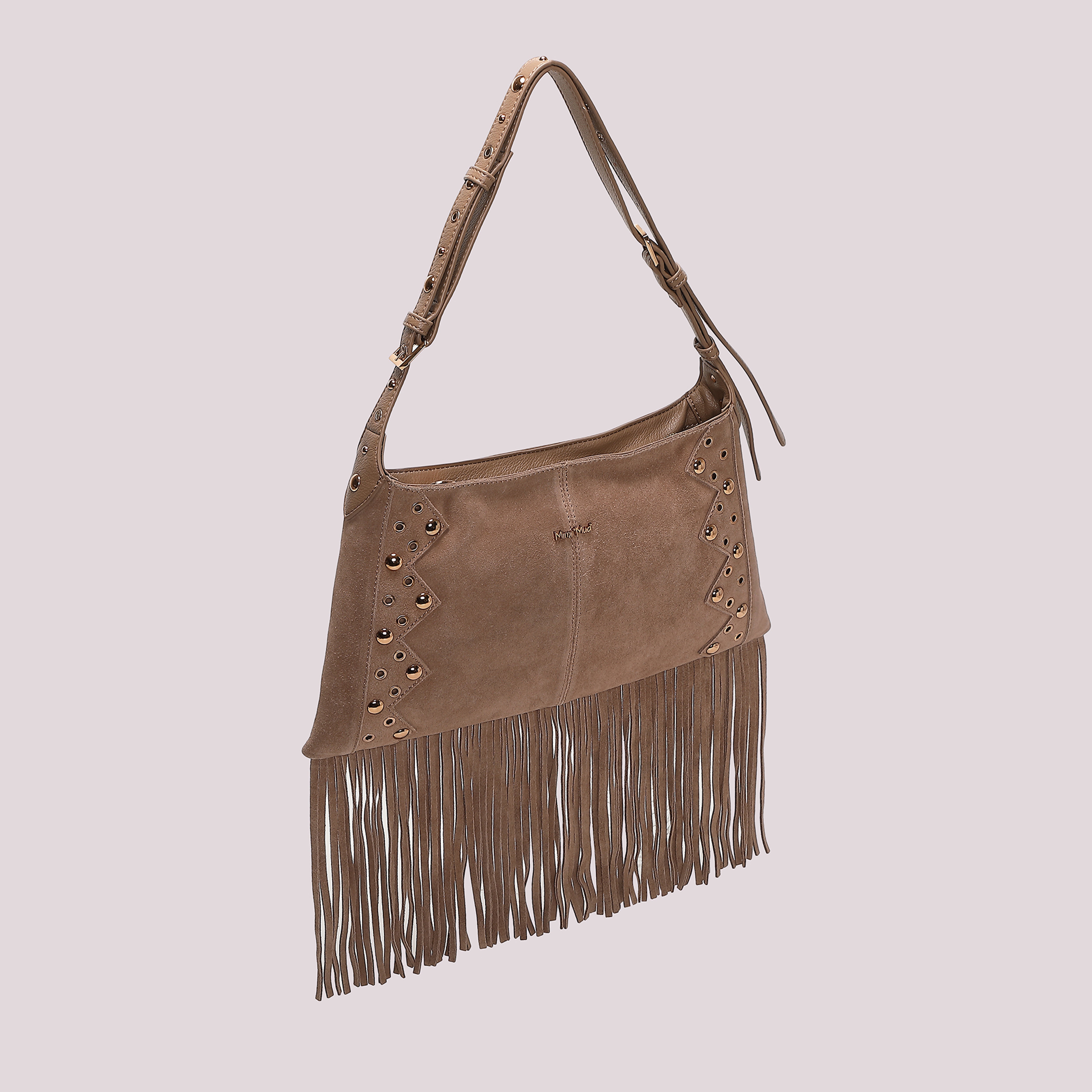 Mimi Mua Borsa Tracolla Frange Borchie Nera
