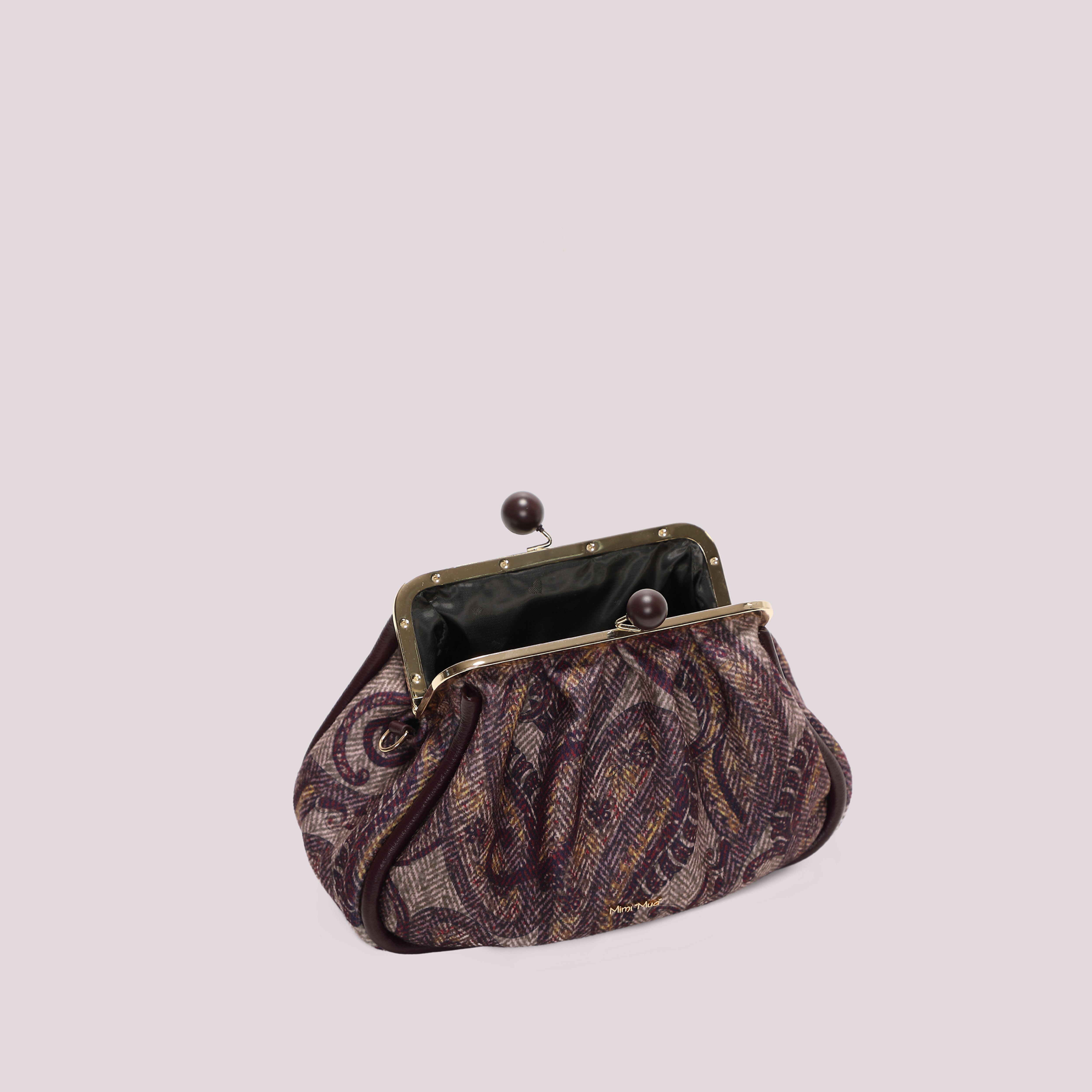 Mimi Mua Clutch Fantasia con Chiusura a Sfere Borsa Prugna