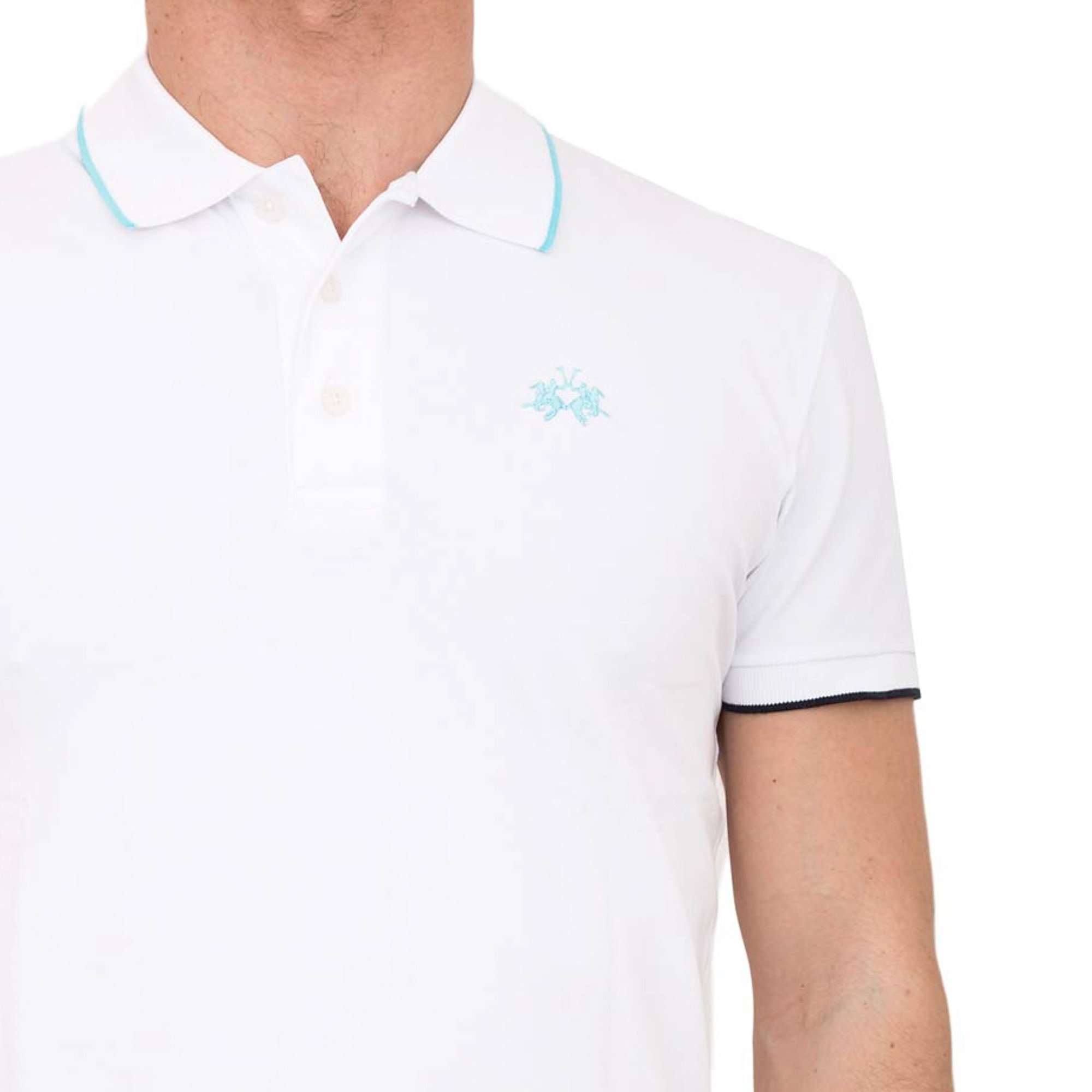 La Martina 20161 polo uomo bianca stretch taglia M