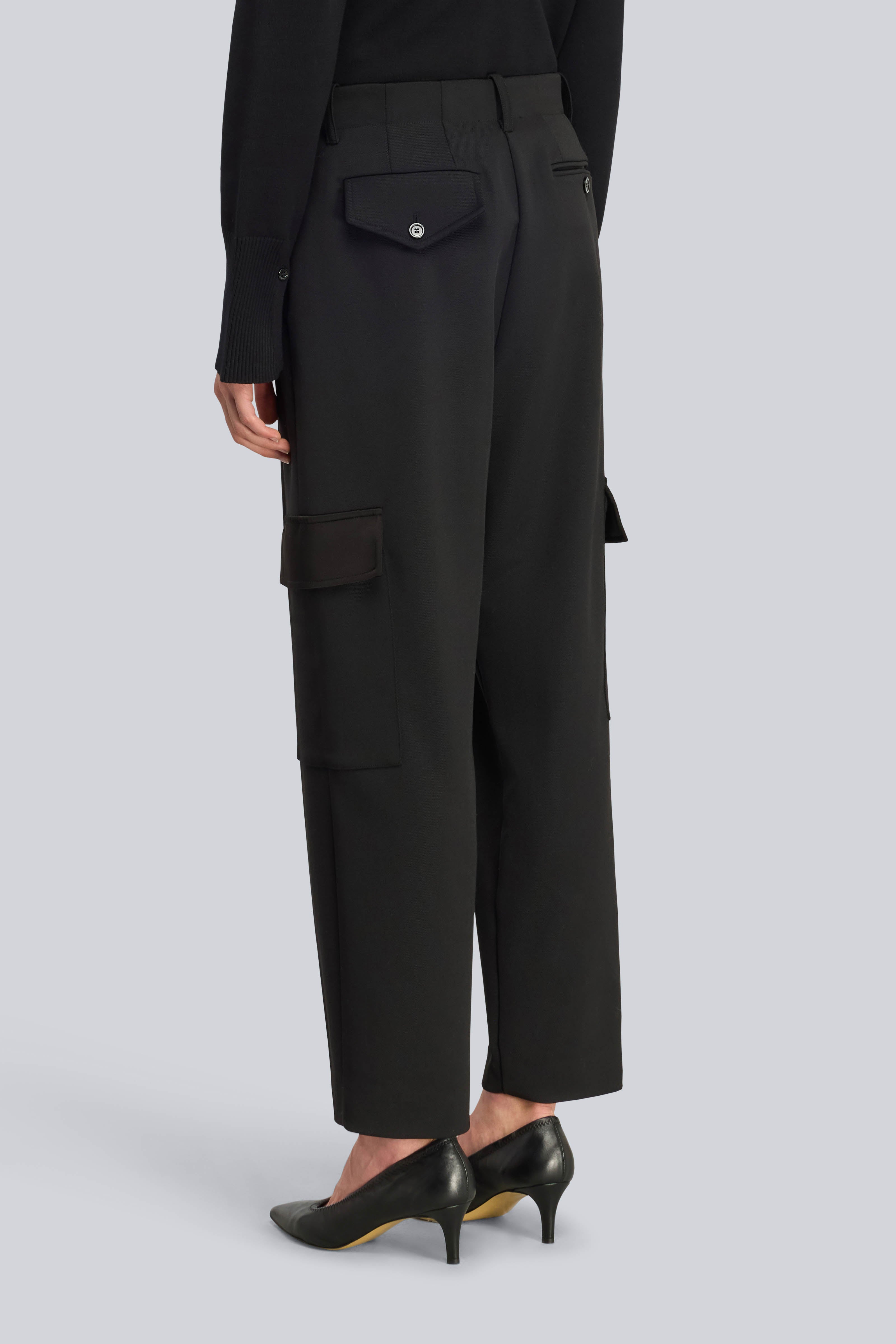 Semicouture Justina pantalone nero lana pettinata