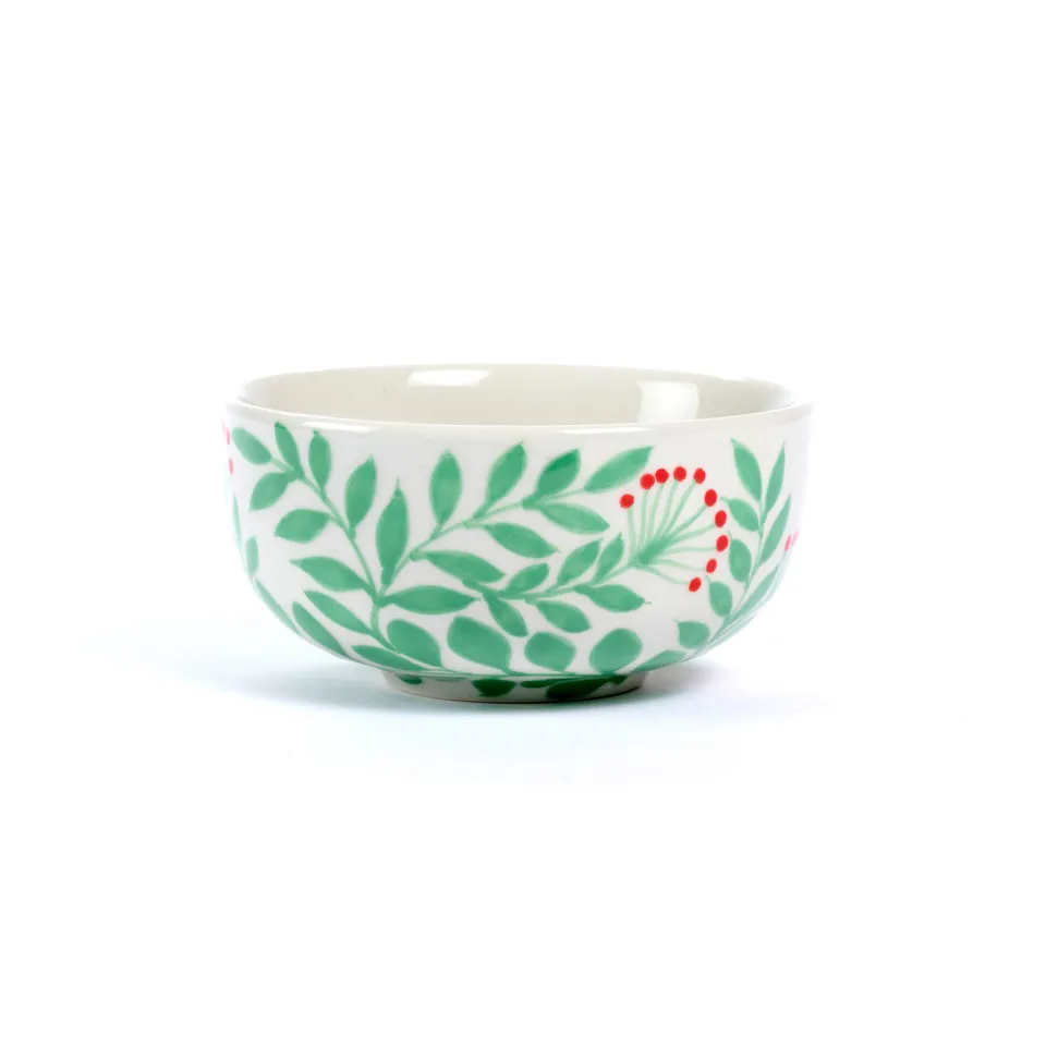 On Earth Cooperative Collection Flora ciotola ceramica verde 12x6 cm