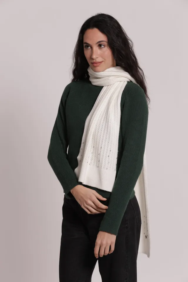 Mimi Mua Sciarpa con Piccole Trecce con Strass Nera invernale