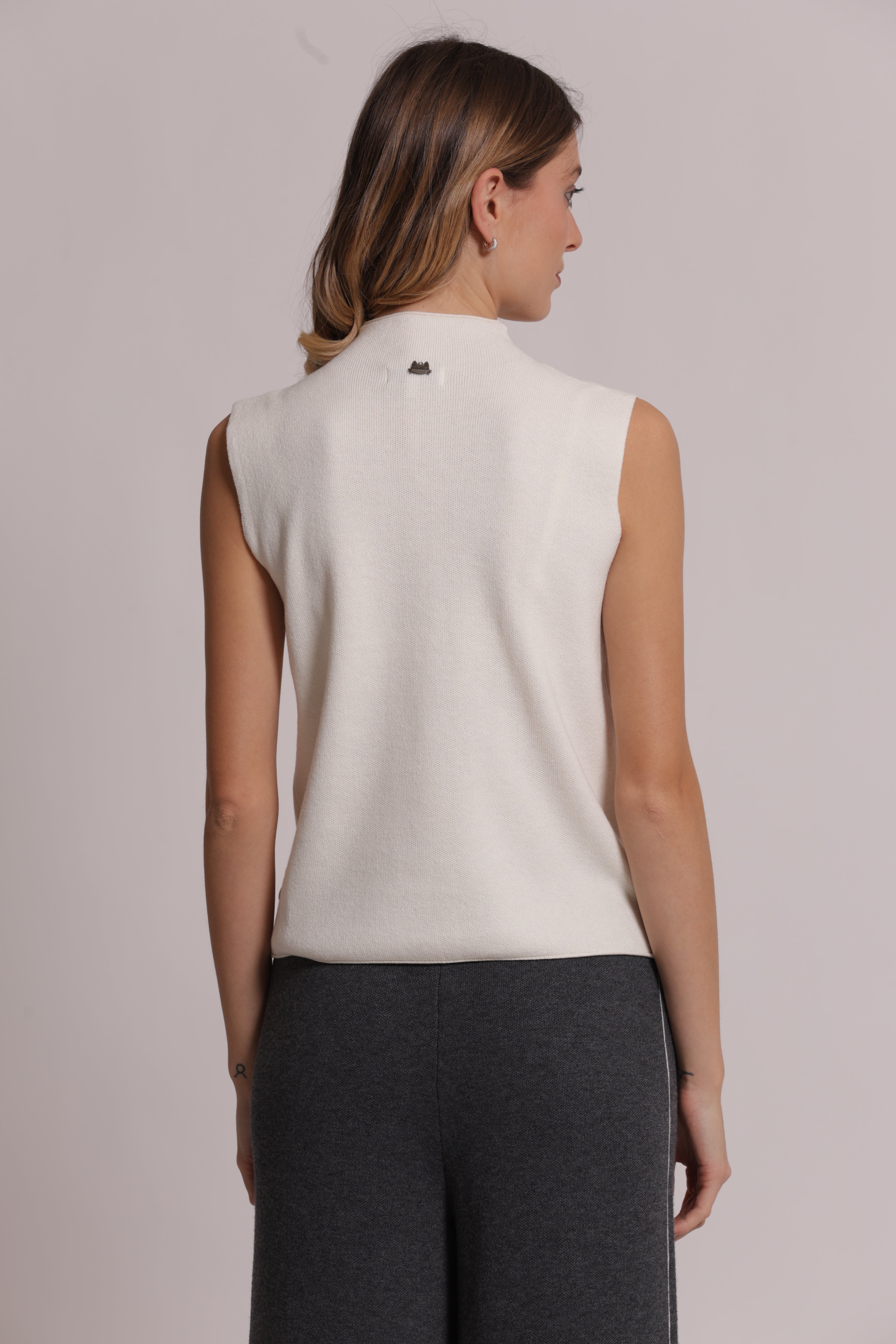 Mimi Mua Maglia Cardigan Smanicato Nera