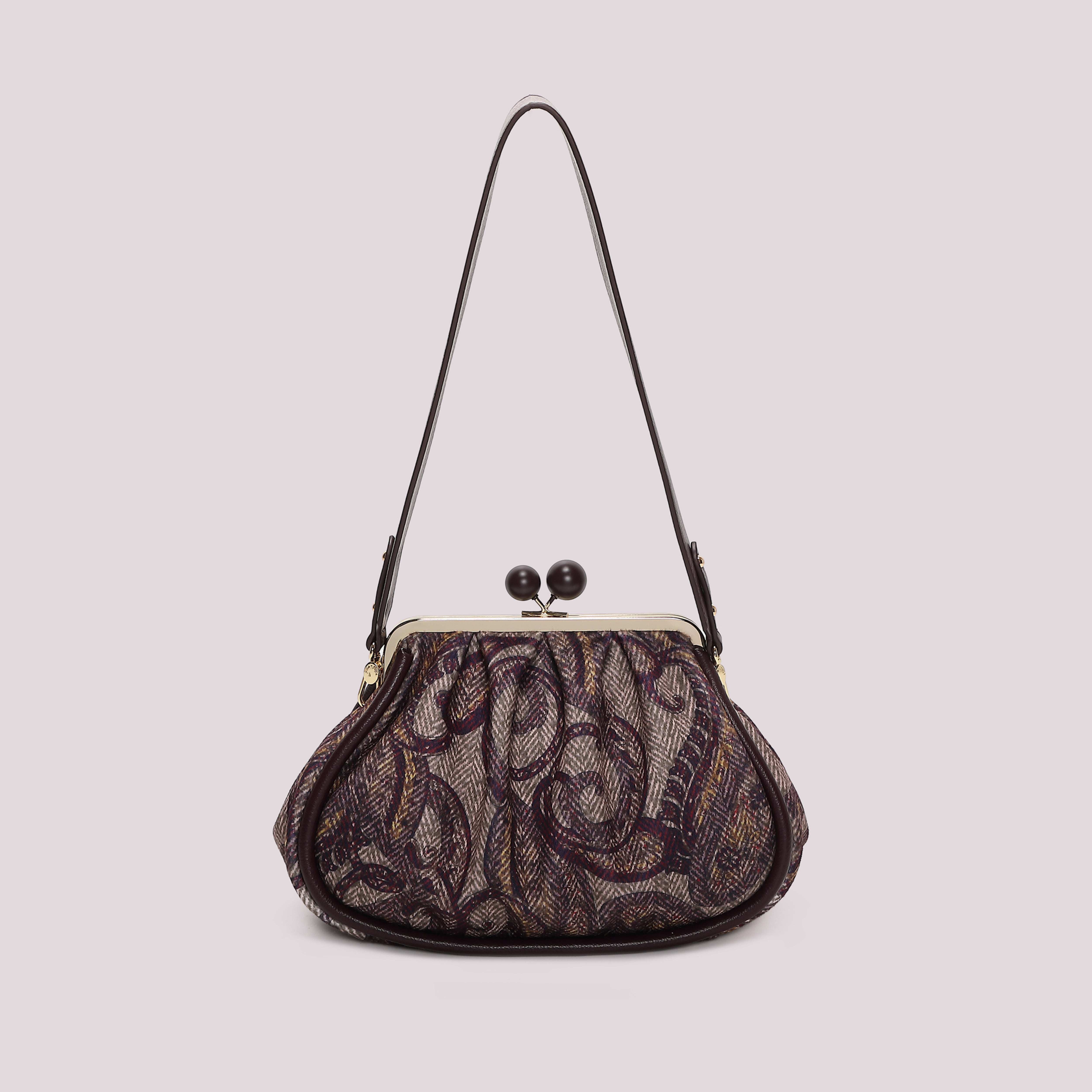 Mimi Mua Clutch Fantasia con Chiusura a Sfere Borsa Prugna