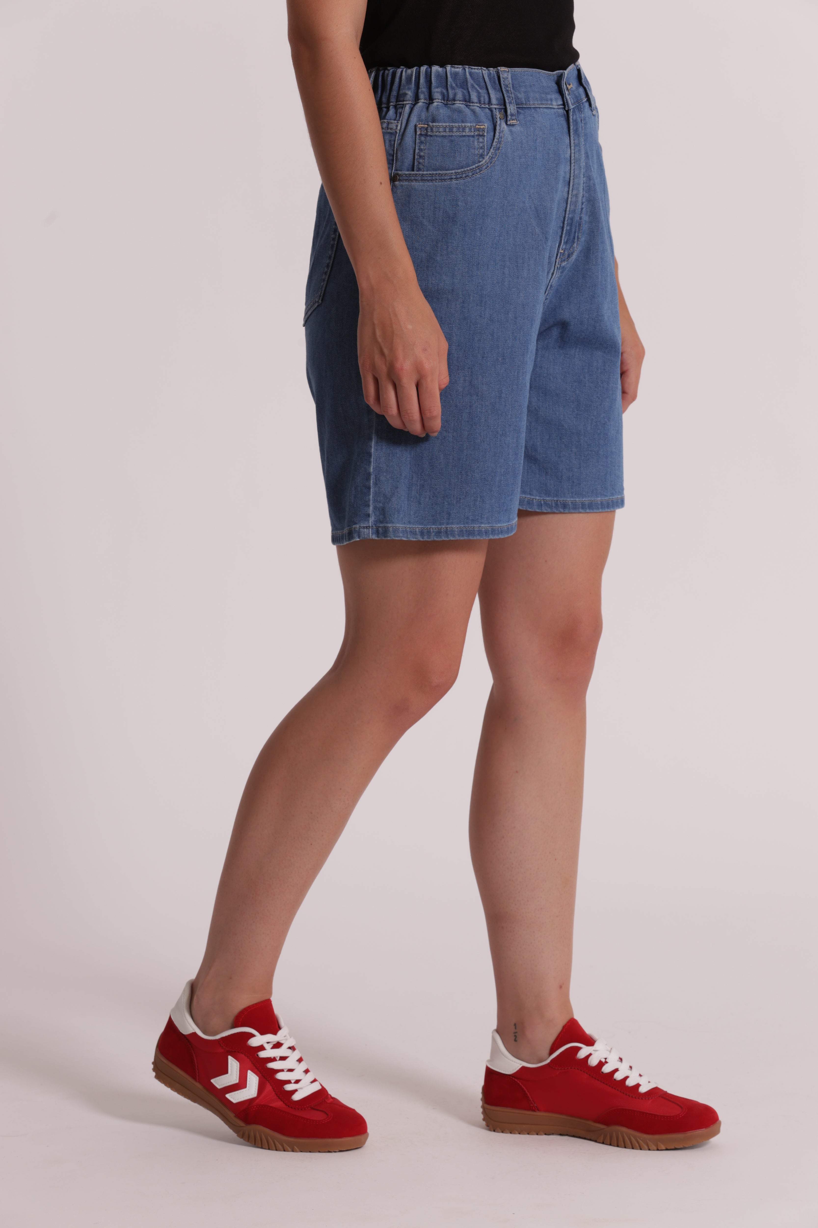 Mimi Mua Shorts in Denim shorts blu chiaro cotone