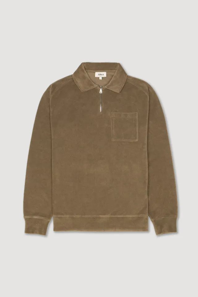Altea Jad polo manica lunga spugna verde army