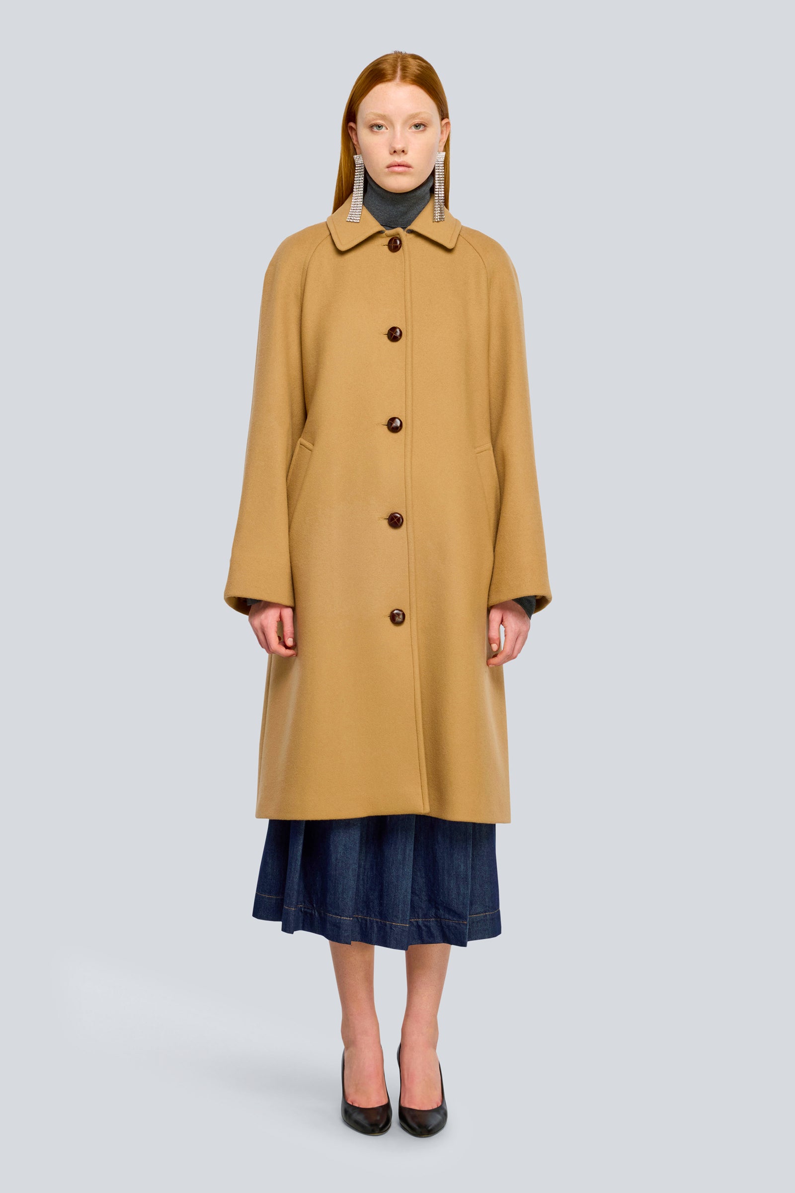 Semicouture Laurel Cappotto Panno Lungo Svasato