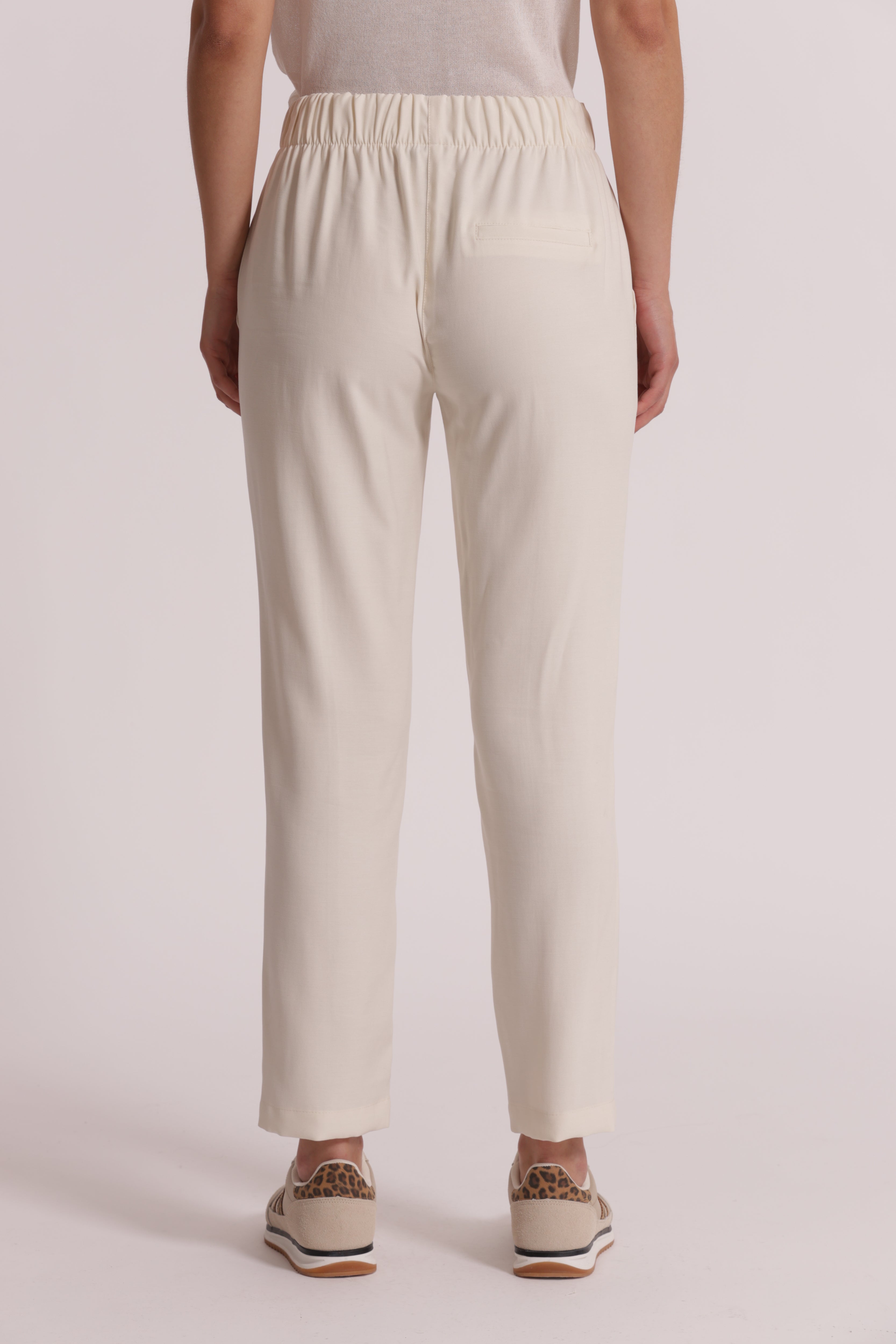 Mimi Mua pantalone con elastico pantaloni latte viscosa