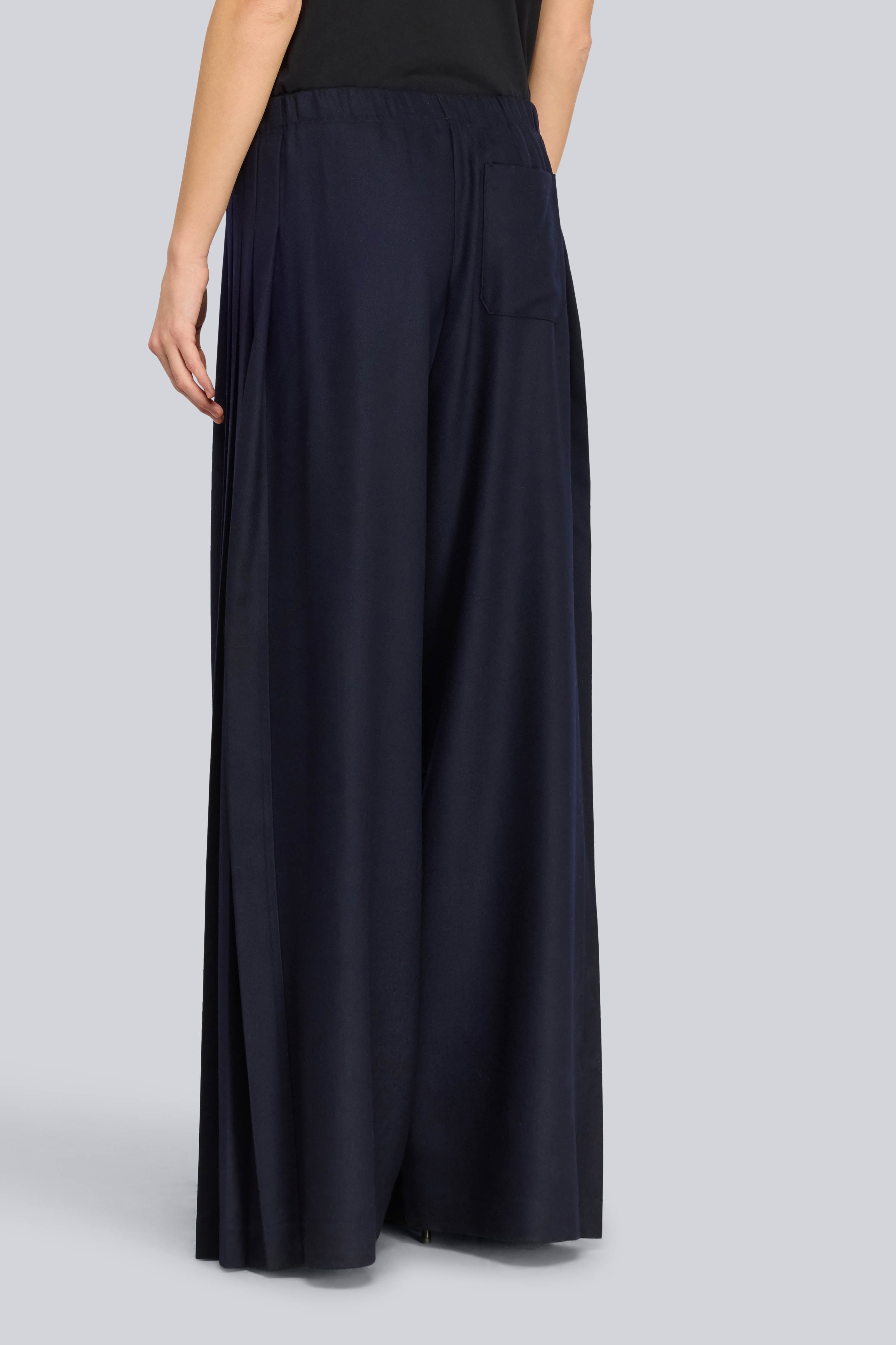 Semicouture Ceara S6WI29 pantalone blu notte flanella gamba ampia