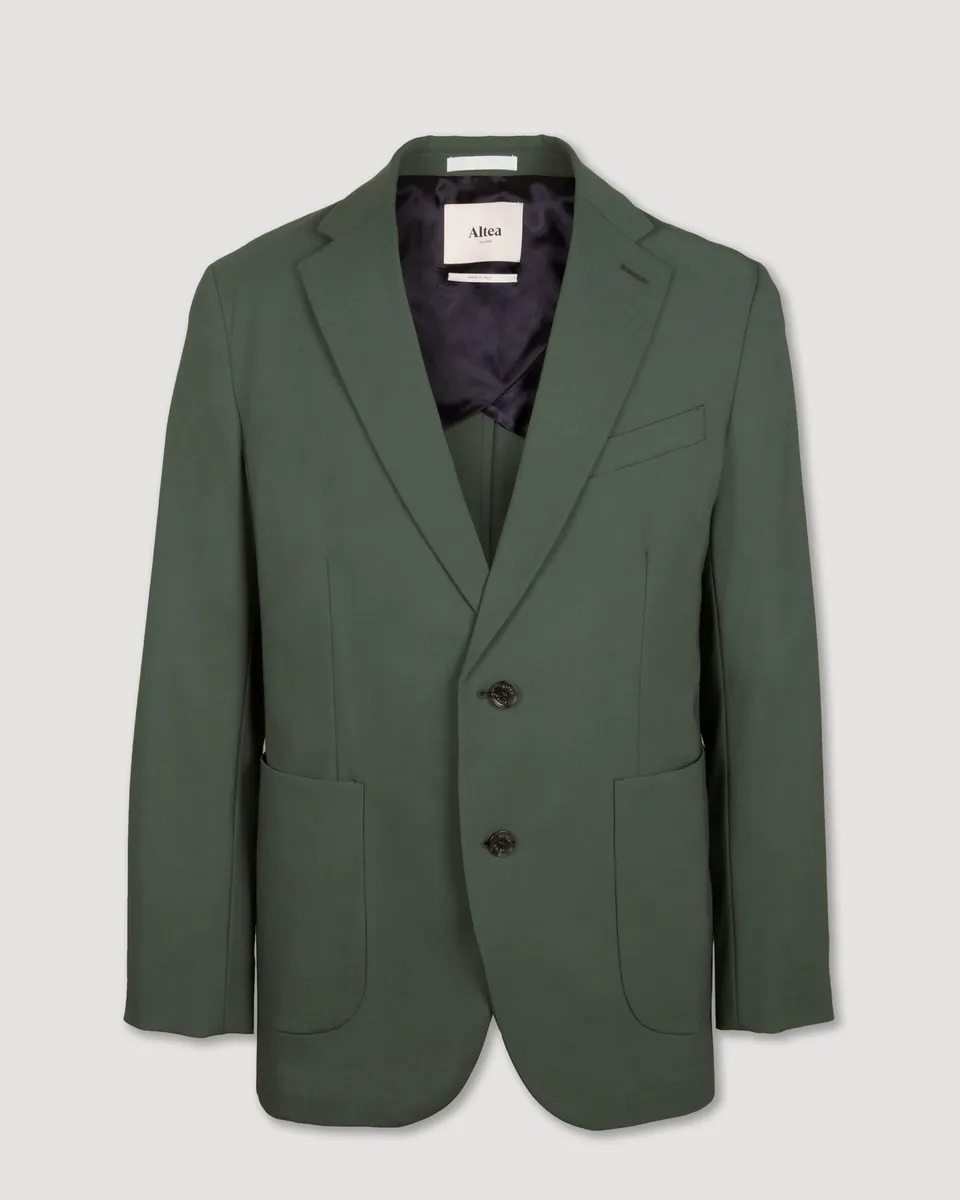 Altea Aston blazer verde lana tecnica foderato