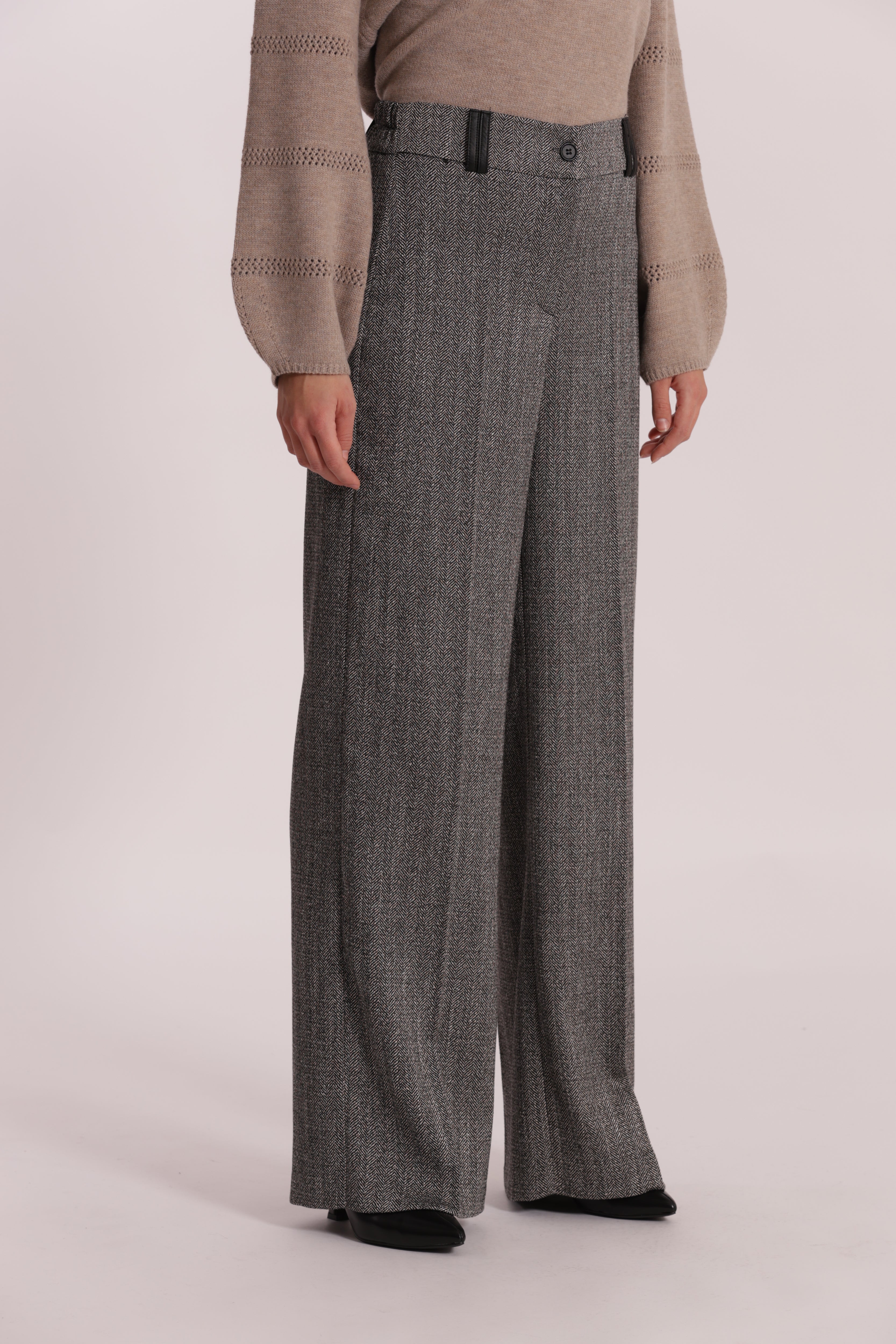 Mimi Mua Pantalone Palazzo Roccia spigato similpelle
