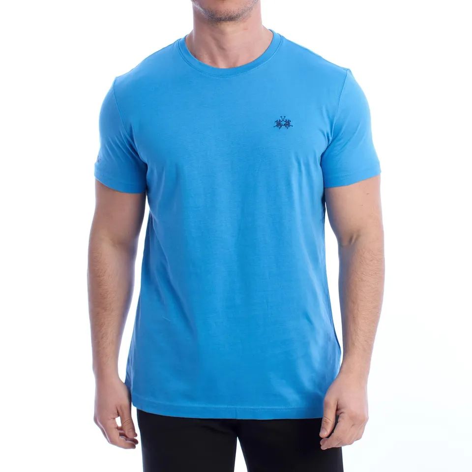 La Martina XMR010-JS206 T-Shirt Uomo Blu Cotone L