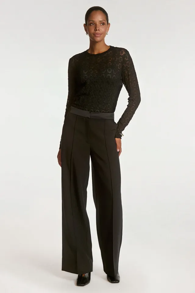 Aaiko Lumiere pantaloni neri fascia satin