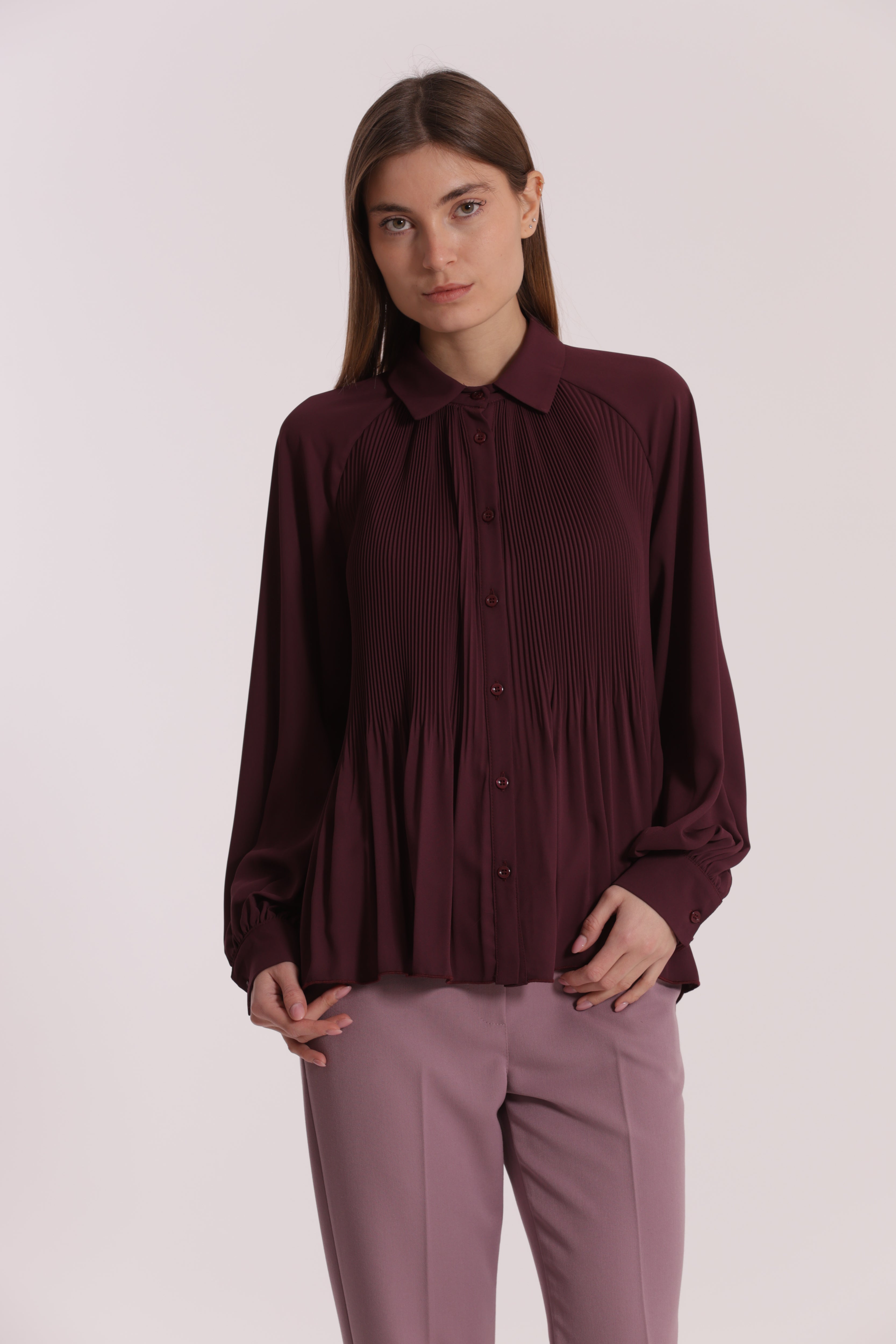 Mimi Mua Camicia Plissè Nera
