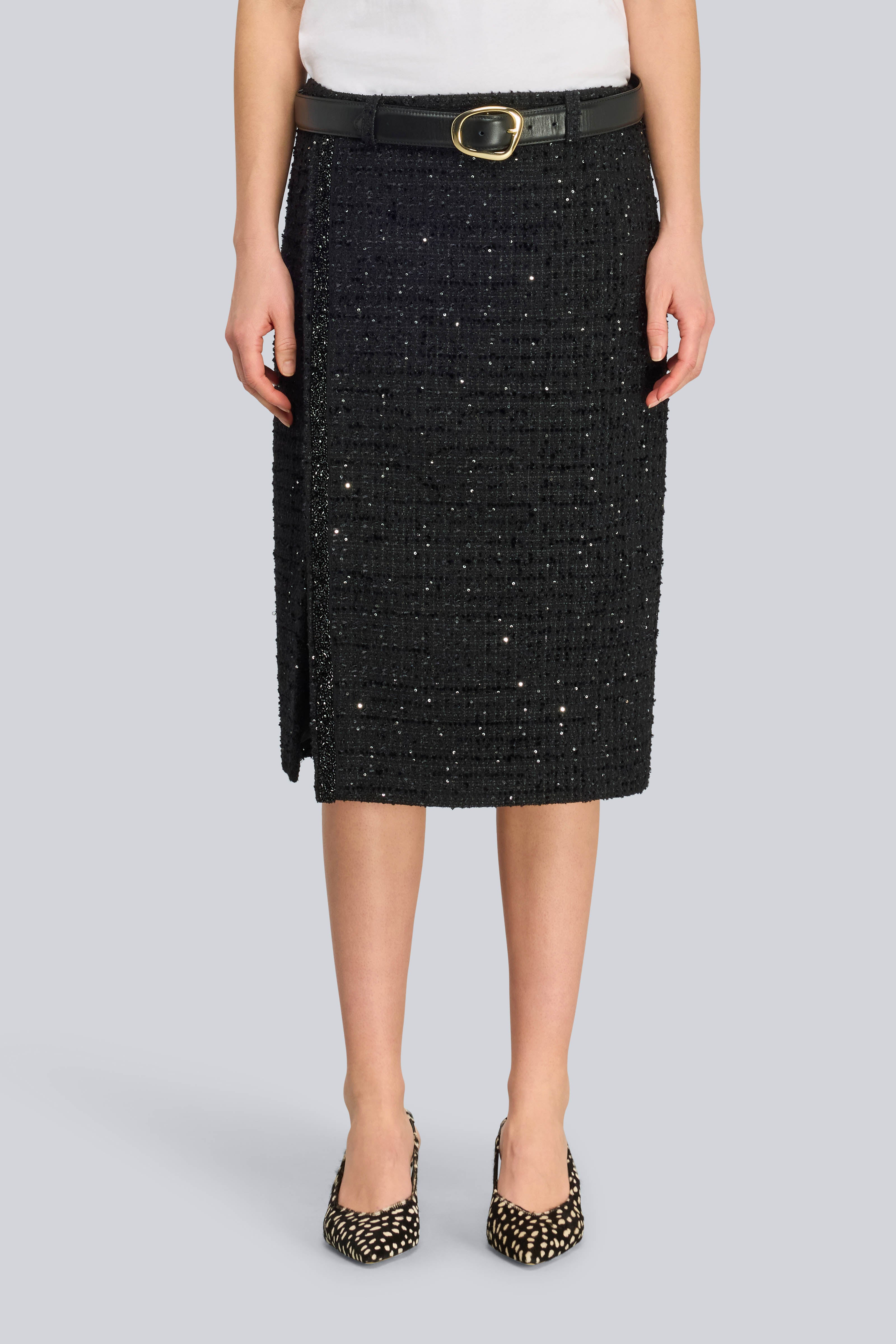 Semicouture Carlene gonna paillettes tweed nero